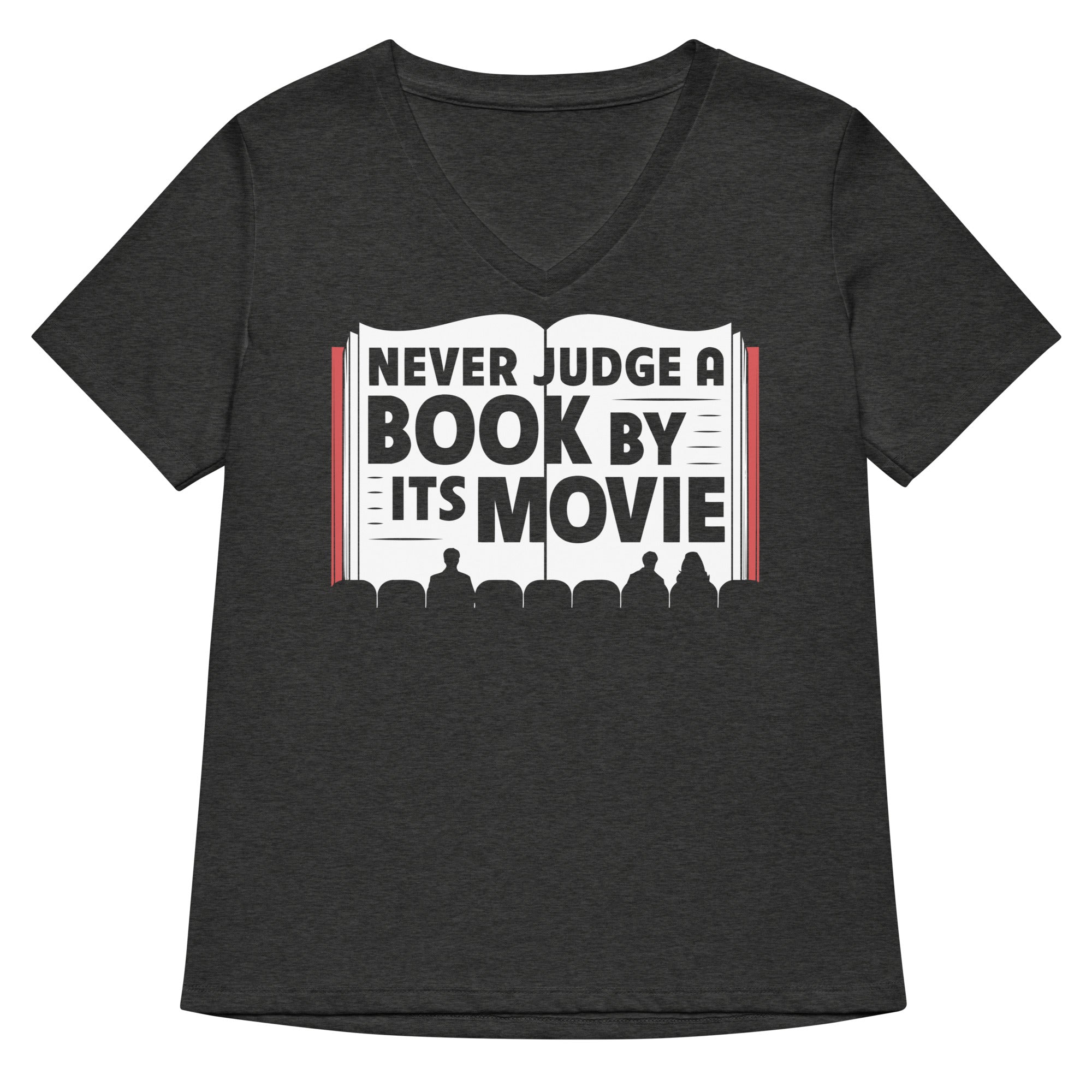Never Judge A Book By Its Movie Women's V-Neck Tee Hoodie, Sweatshirt | CoreVibeTees.com (Image 3)