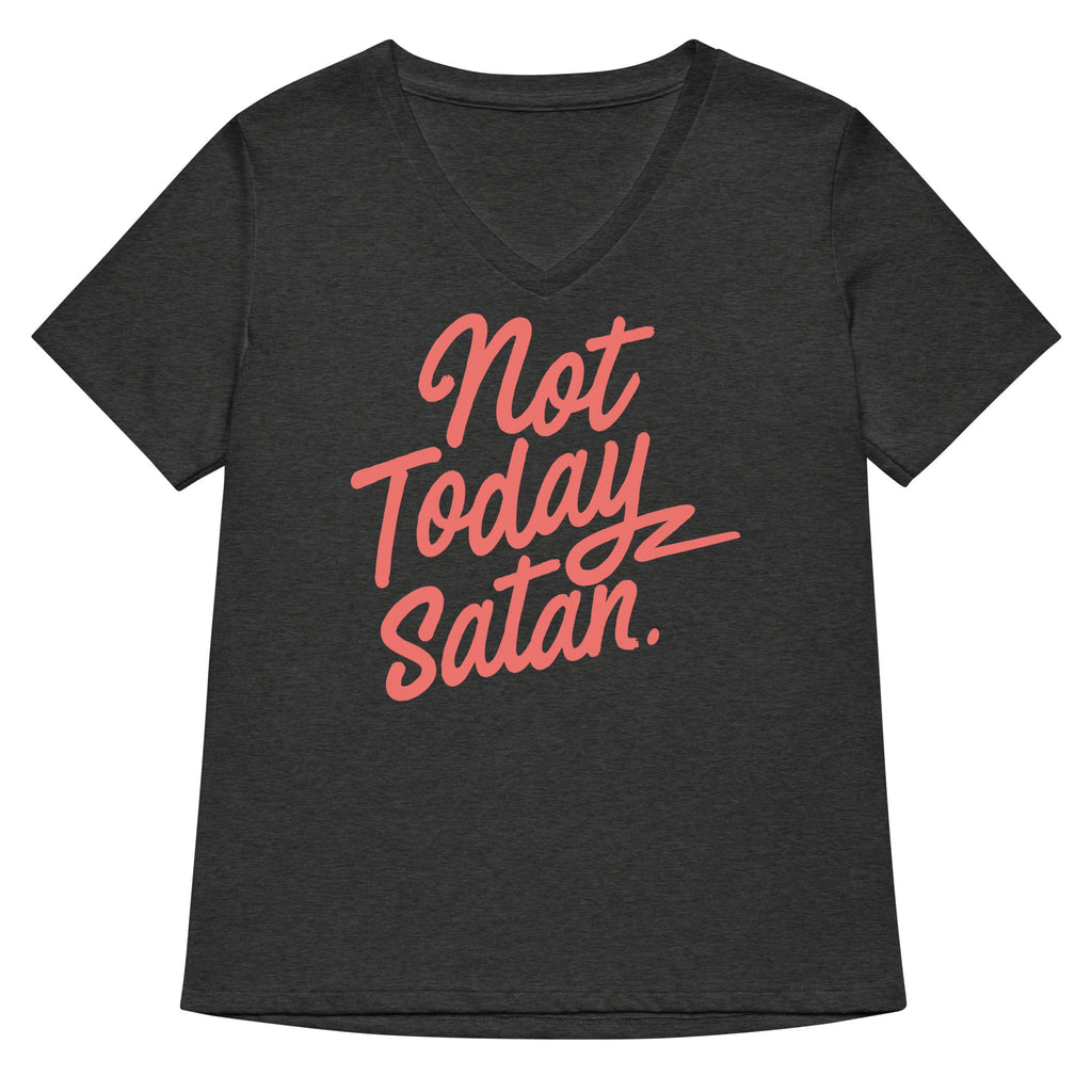 Not Today Satan Women's V-Neck Tee Hoodie, Sweatshirt | CoreVibeTees.com (Image 3)