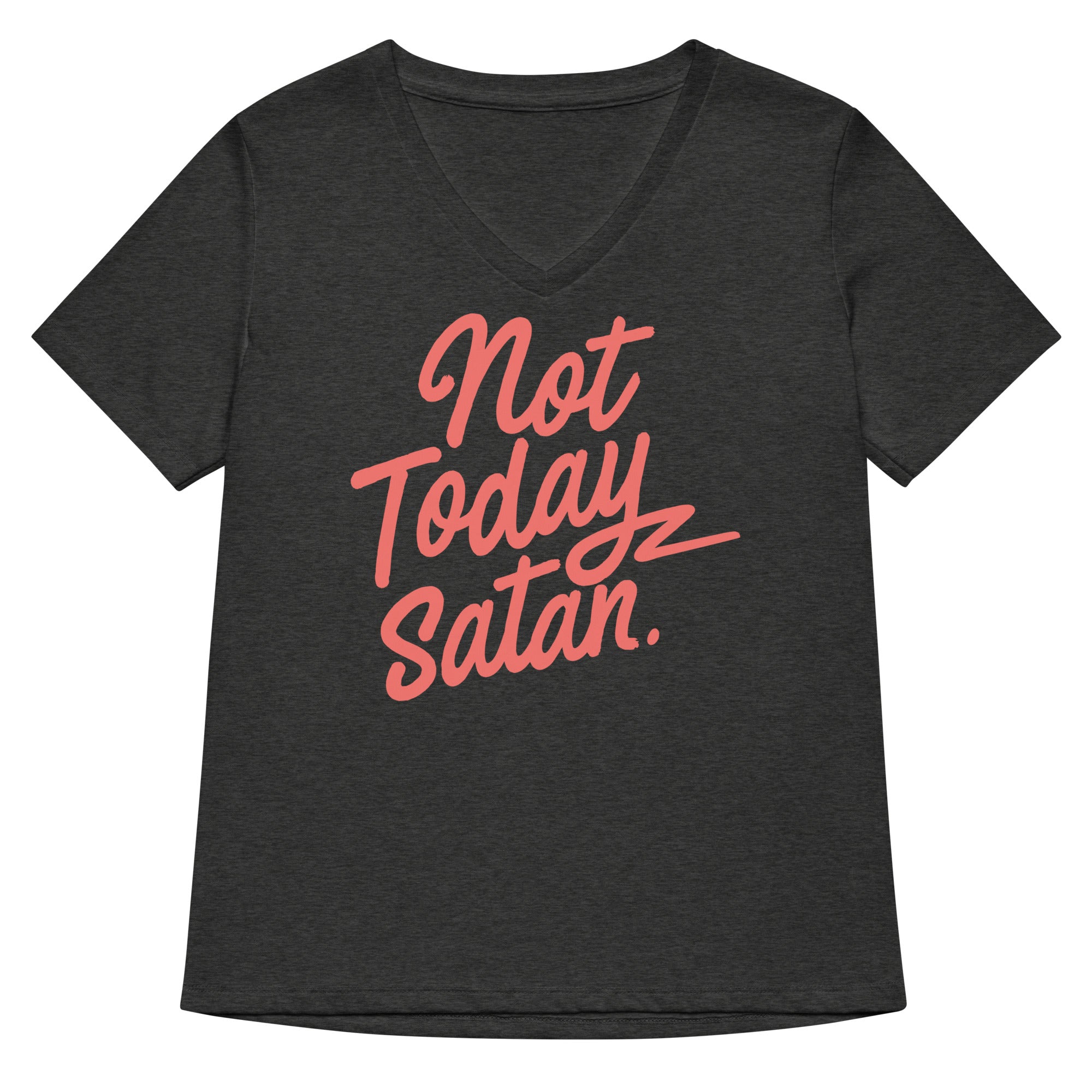 Not Today Satan Women's V-Neck Tee Hoodie, Sweatshirt | CoreVibeTees.com (Image 3)