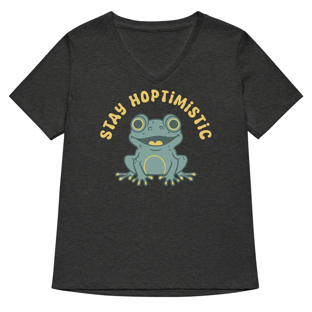 Stay Hoptimistic Women's V-Neck Tee Hoodie, Sweatshirt | CoreVibeTees.com (Image 3)