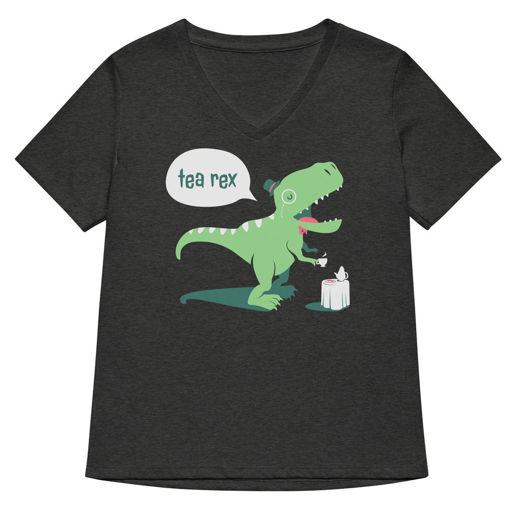 Tea Rex Women's V-Neck Tee Hoodie, Sweatshirt | CoreVibeTees.com (Image 4)