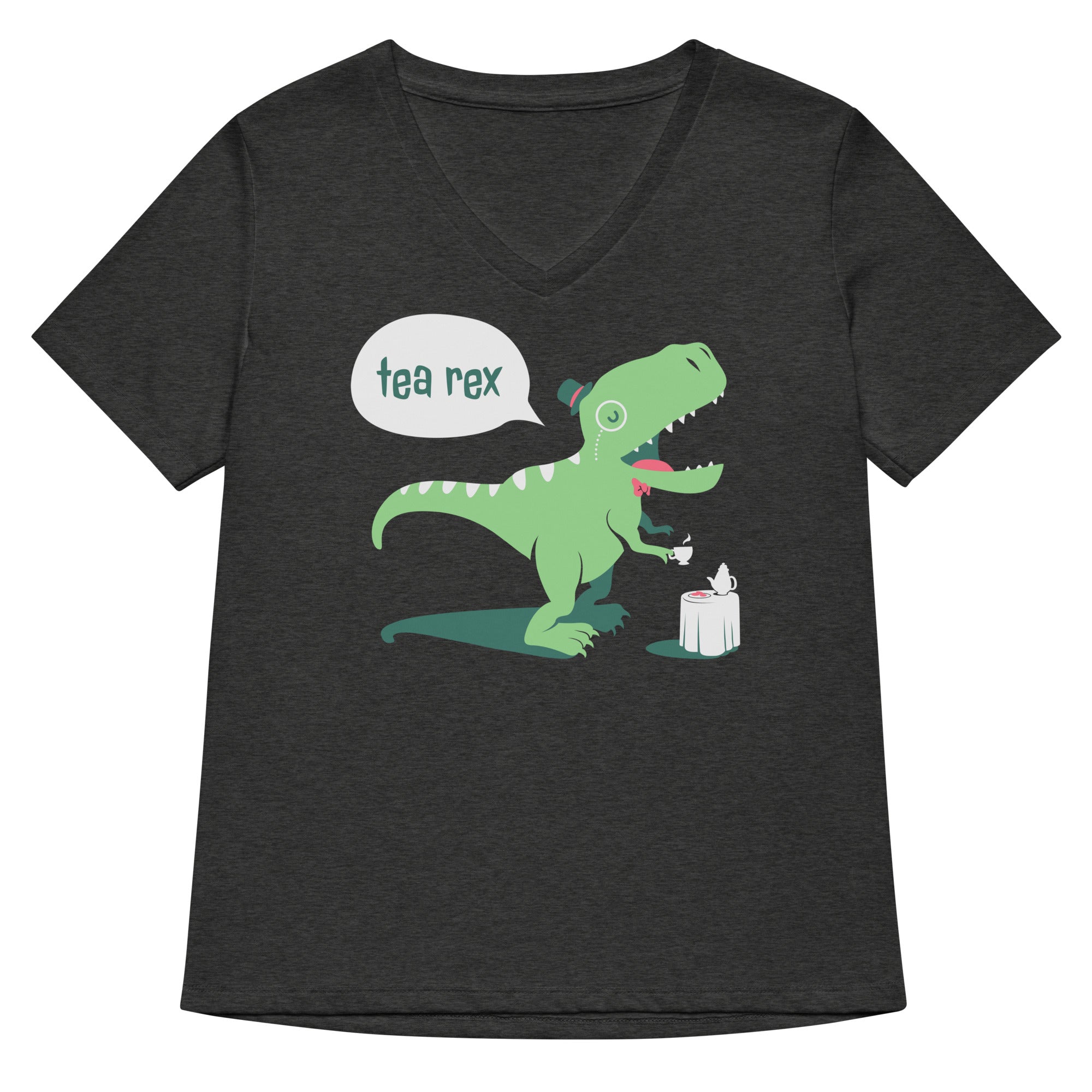 Tea Rex Women's V-Neck Tee Hoodie, Sweatshirt | CoreVibeTees.com (Image 4)