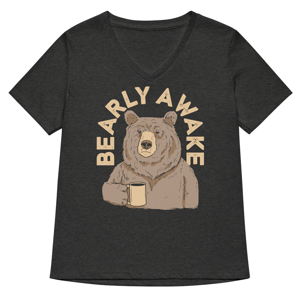 Bearly Awake Women's V-Neck Tee Hoodie, Sweatshirt | CoreVibeTees.com (Image 3)