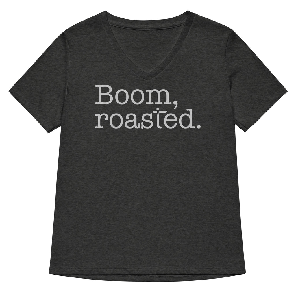 Boom, Roasted Women's V-Neck Tee Hoodie, Sweatshirt | CoreVibeTees.com (Image 3)