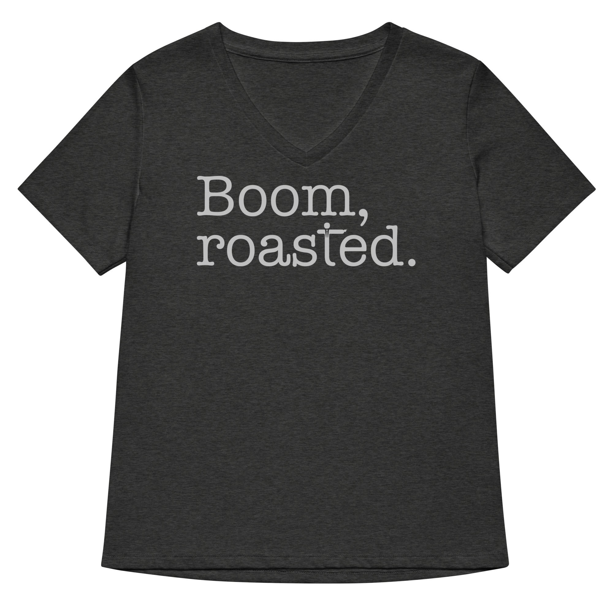 Boom, Roasted Women's V-Neck Tee Hoodie, Sweatshirt | CoreVibeTees.com (Image 3)