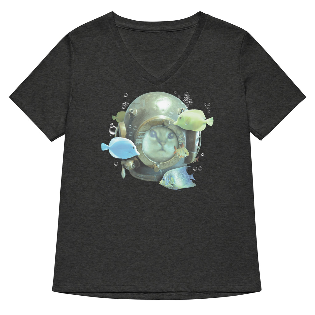 20,000 Purrrs Under The Sea Women's V-Neck Tee Hoodie, Sweatshirt | CoreVibeTees.com (Image 3)