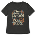 They May Be Fictional But My Love Is Real Women's V-Neck Tee Hoodie, Sweatshirt | CoreVibeTees.com (Image 1)