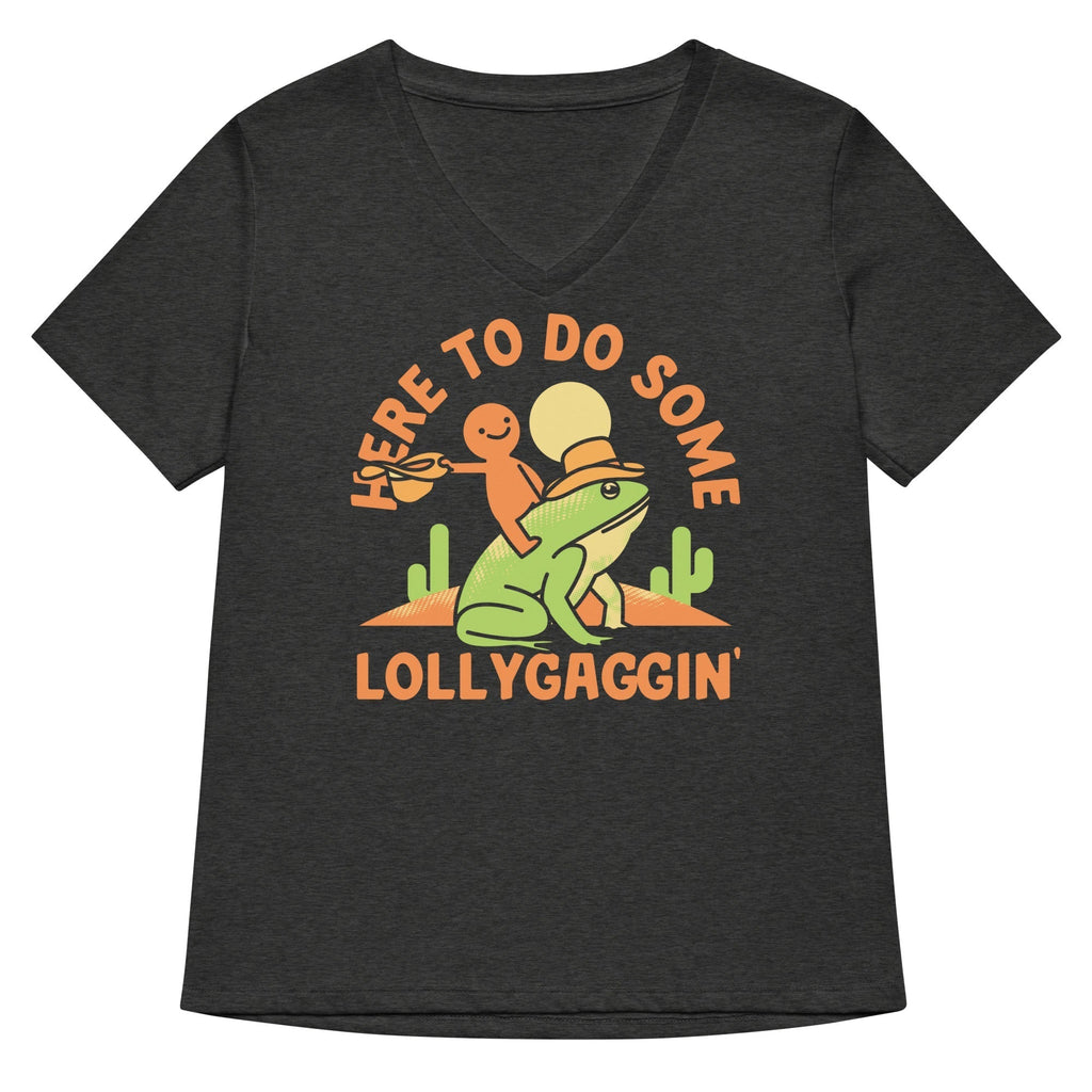 Here To Do Some Lollygaggin Women's V-Neck Tee Hoodie, Sweatshirt | CoreVibeTees.com (Image 3)