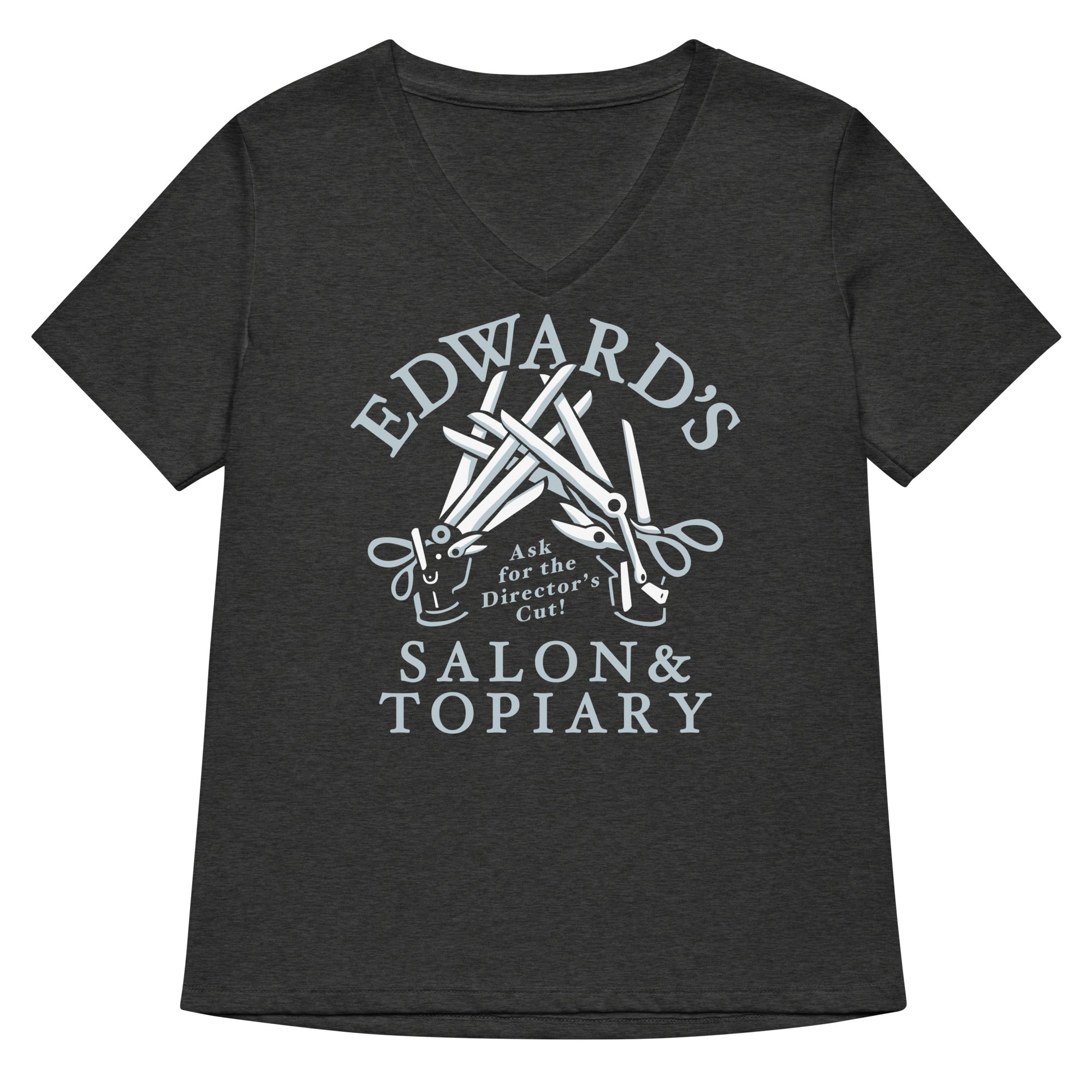 Edward's Salon and Topiary Women's V-Neck Tee Hoodie, Sweatshirt | CoreVibeTees.com (Image 3)