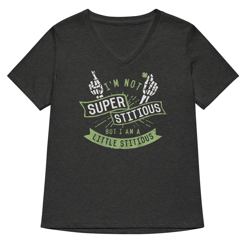 I'm Not Superstitious, But I Am A Little Stitious Women's V-Neck Tee Hoodie, Sweatshirt | CoreVibeTees.com (Image 3)