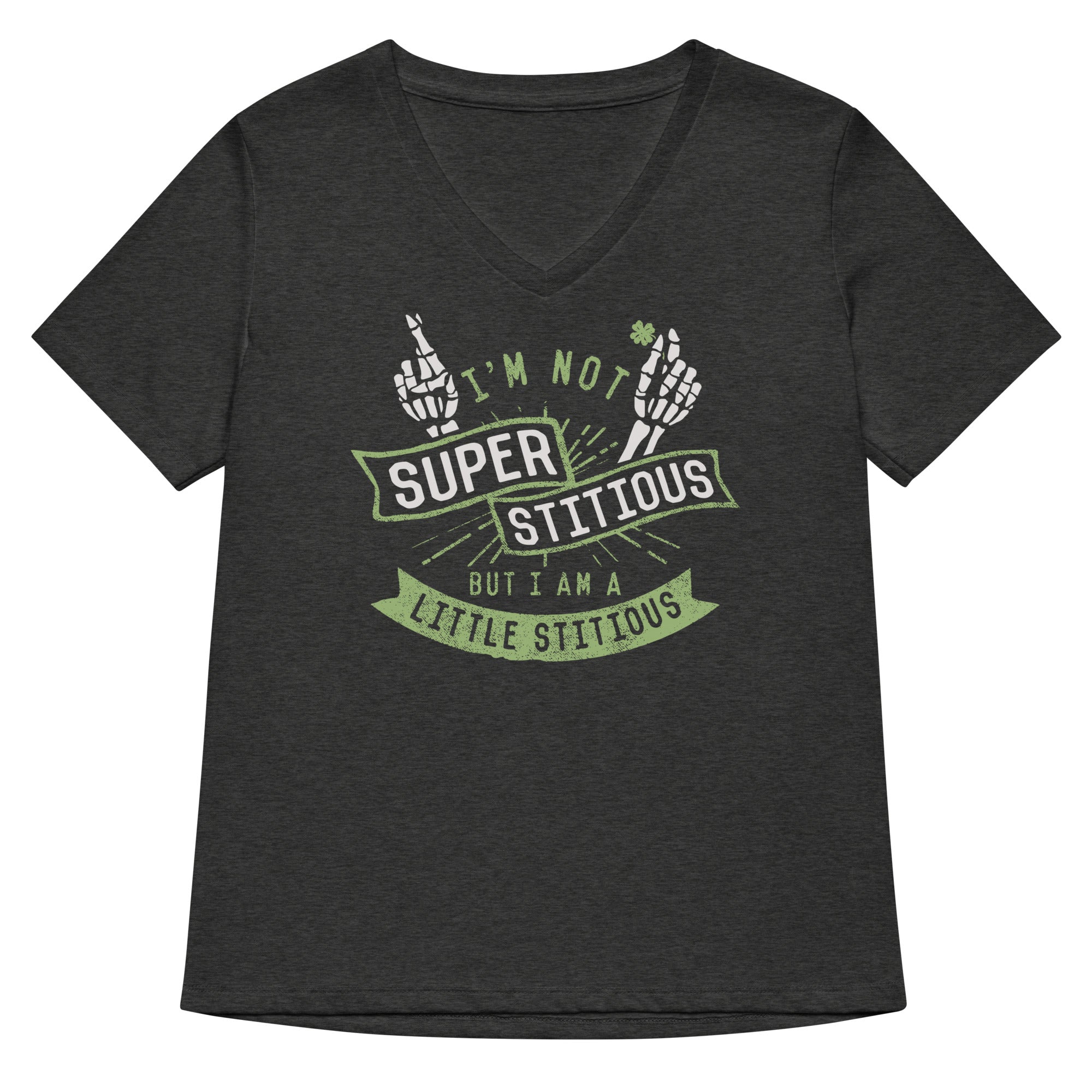 I'm Not Superstitious, But I Am A Little Stitious Women's V-Neck Tee Hoodie, Sweatshirt | CoreVibeTees.com (Image 3)