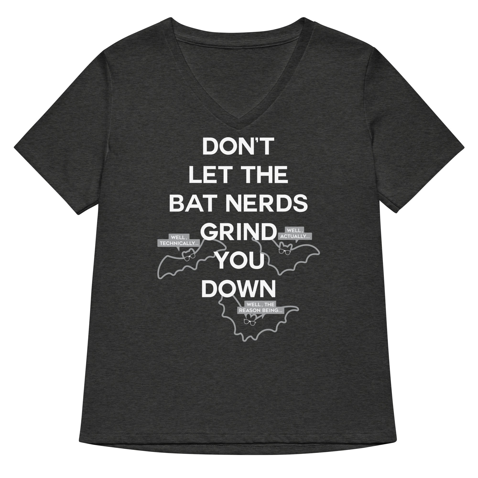 Don't Let The Bat Nerds Grind You Down Women's V-Neck Tee Hoodie, Sweatshirt | CoreVibeTees.com (Image 3)