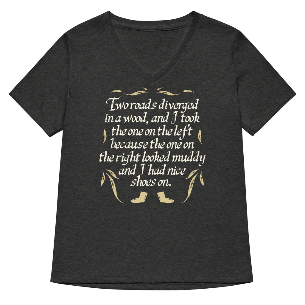 Two Roads Diverged Women's V-Neck Tee Hoodie, Sweatshirt | CoreVibeTees.com (Image 2)