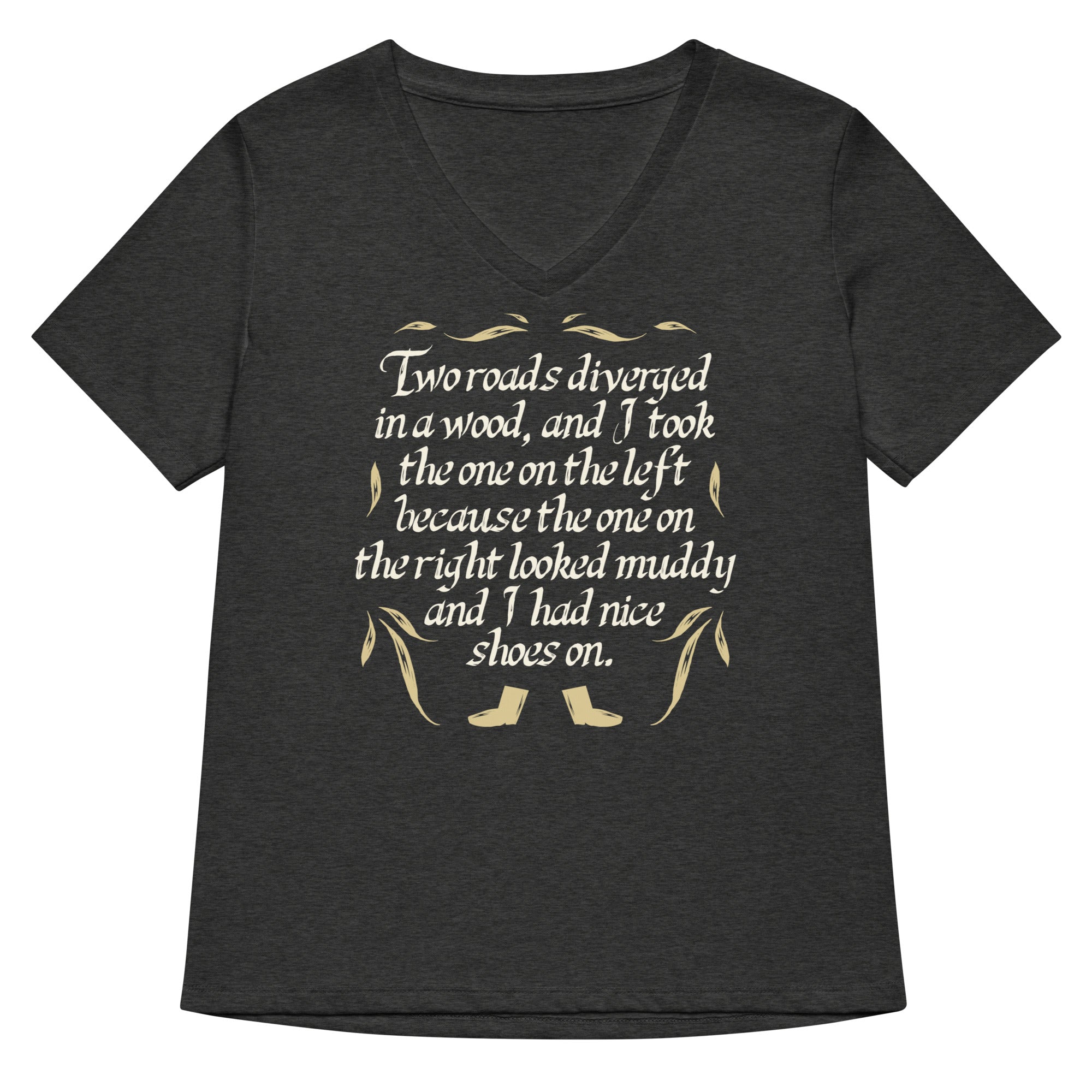Two Roads Diverged Women's V-Neck Tee Hoodie, Sweatshirt | CoreVibeTees.com (Image 2)