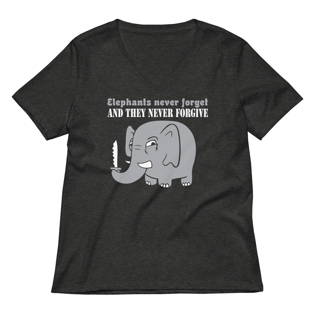 Elephants Never Forgive Women's V-Neck Tee Hoodie, Sweatshirt | CoreVibeTees.com (Image 1)