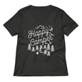 Happy Camper Women's V-Neck Tee Hoodie, Sweatshirt | CoreVibeTees.com (Image 1)