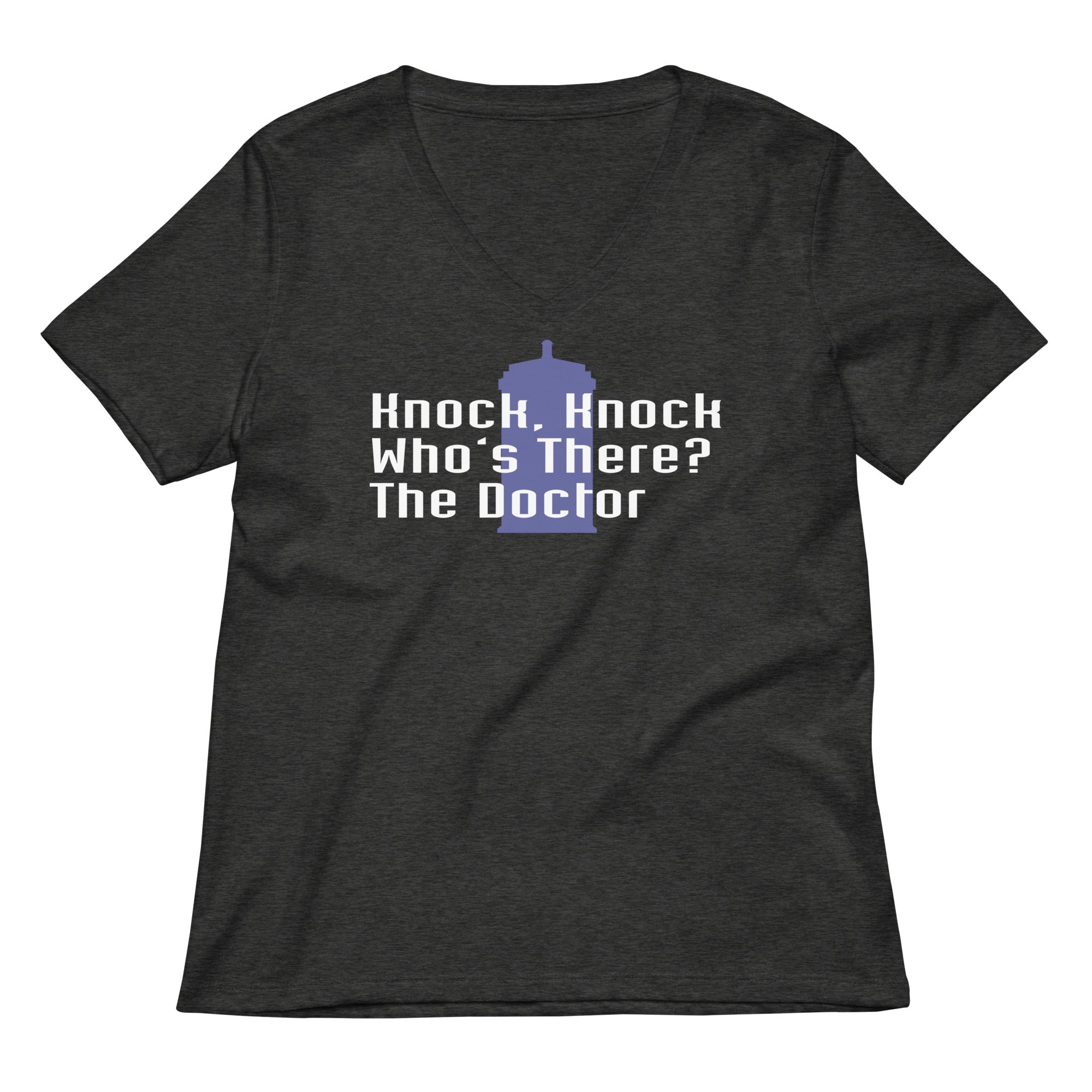 Knock Knock! Who's There? The Doctor Women's V-Neck Tee Hoodie, Sweatshirt | CoreVibeTees.com (Image 1)