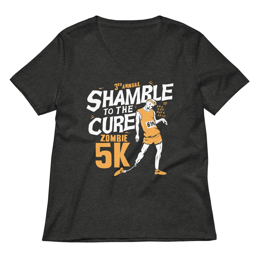 Shamble To The Cure Zombie 5K Women's V-Neck Tee Hoodie, Sweatshirt | CoreVibeTees.com (Image 3)