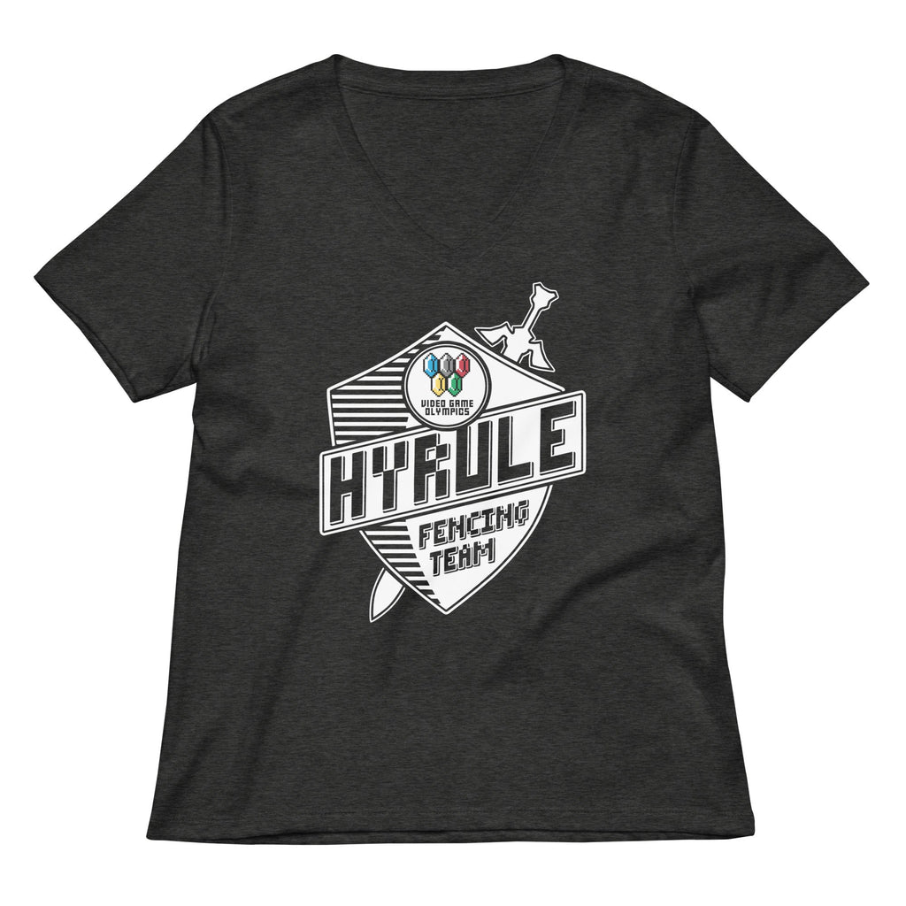Hyrule Fencing Team Women's V-Neck Tee Hoodie, Sweatshirt | CoreVibeTees.com (Image 3)