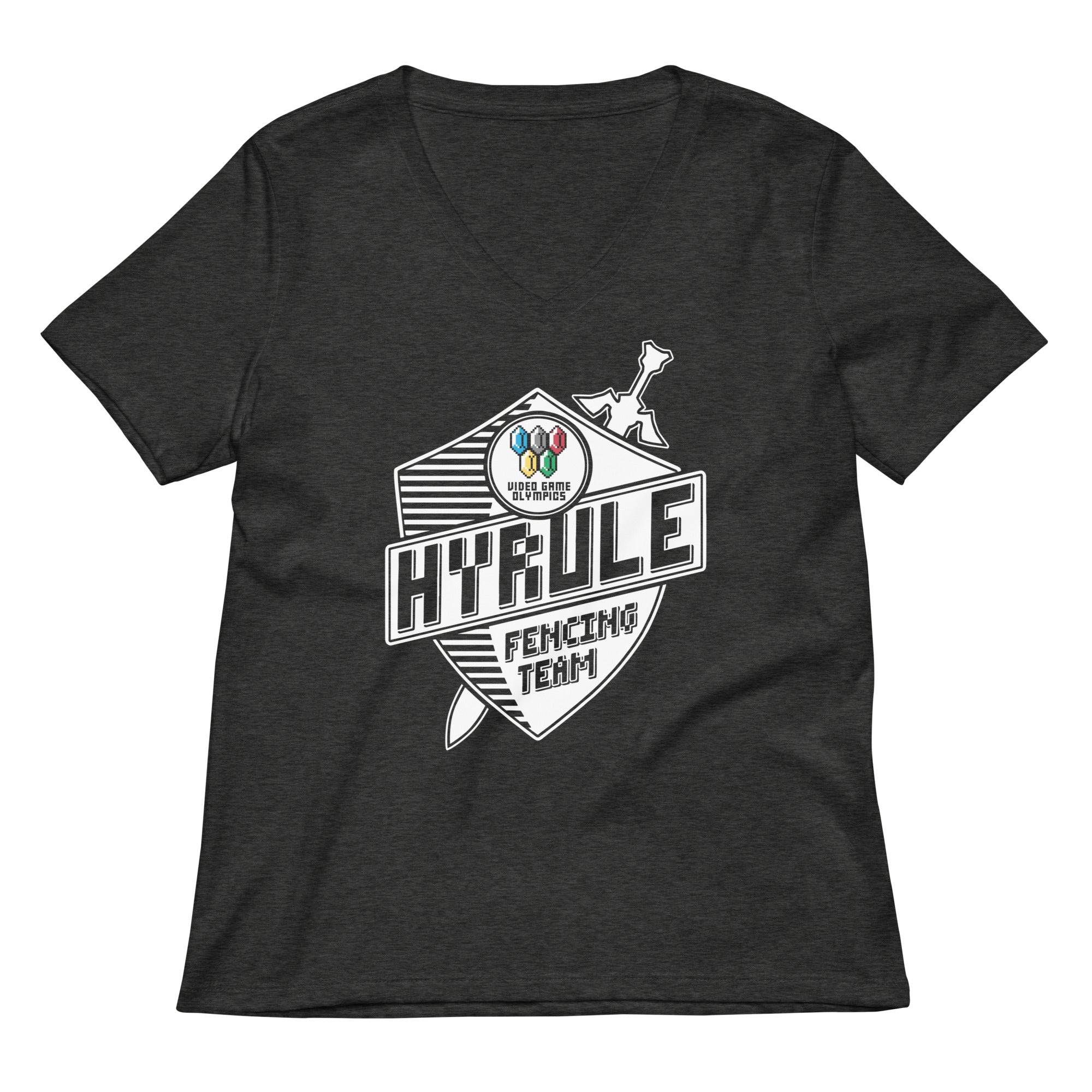 Hyrule Fencing Team Women's V-Neck Tee Hoodie, Sweatshirt | CoreVibeTees.com (Image 3)