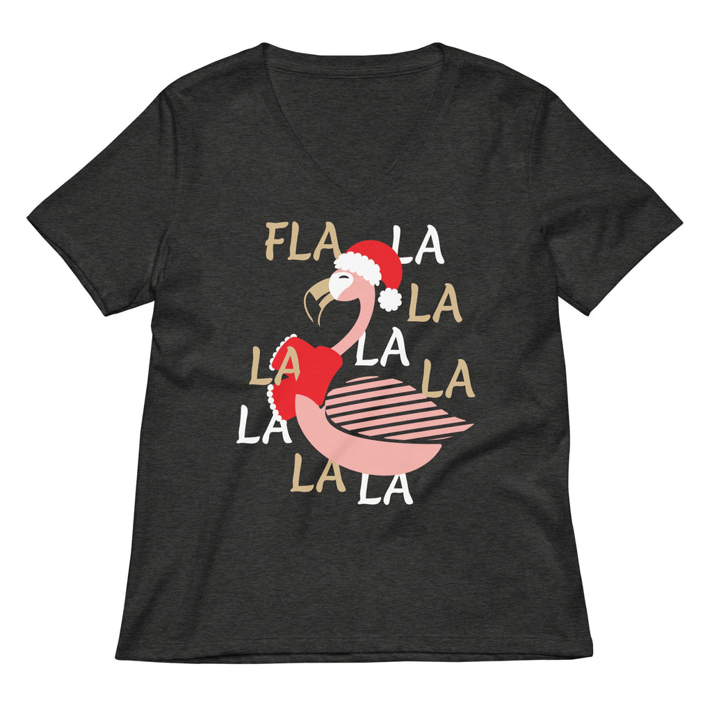 Fla La La Lamingo Women's V-Neck Tee Hoodie, Sweatshirt | CoreVibeTees.com (Image 3)