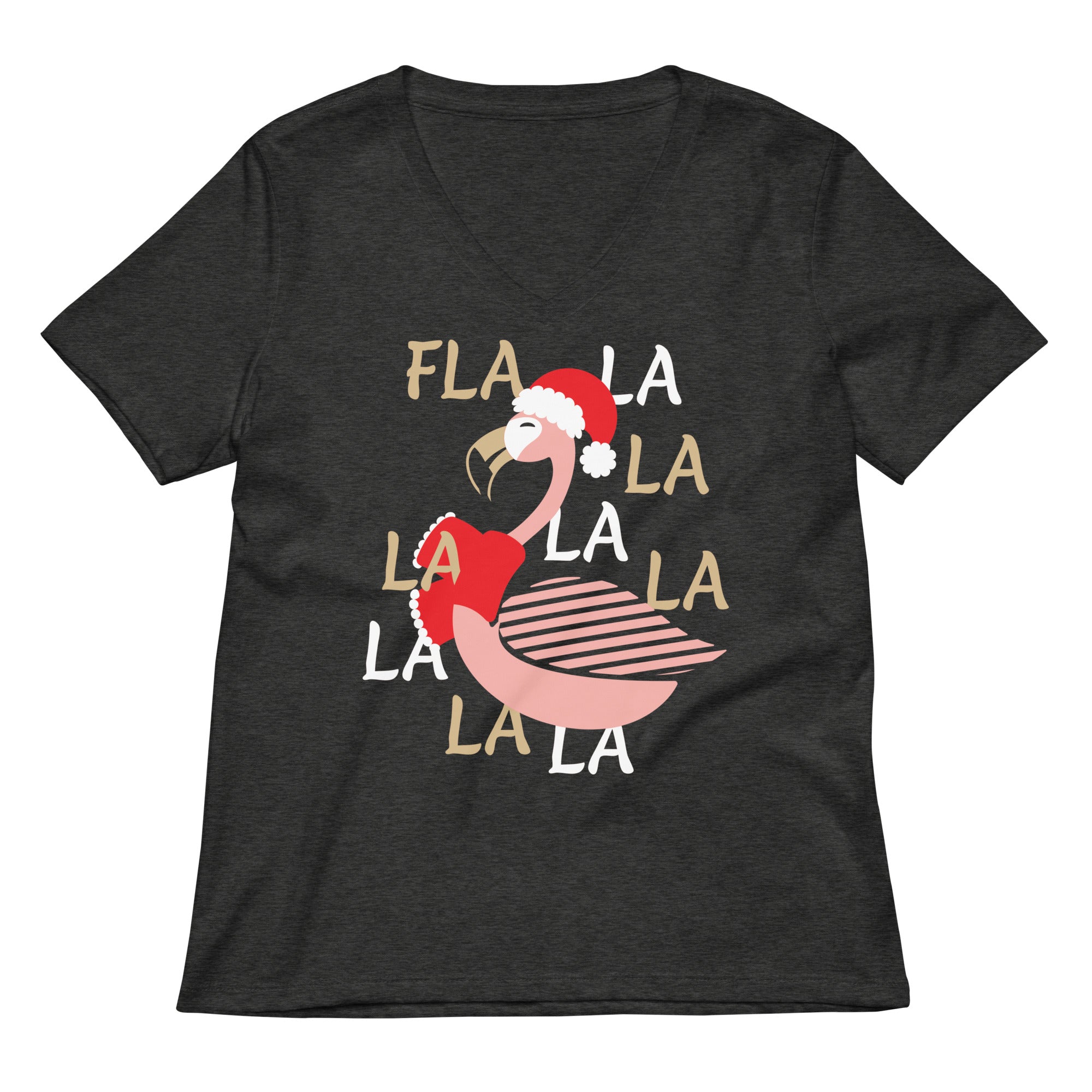 Fla La La Lamingo Women's V-Neck Tee Hoodie, Sweatshirt | CoreVibeTees.com (Image 3)