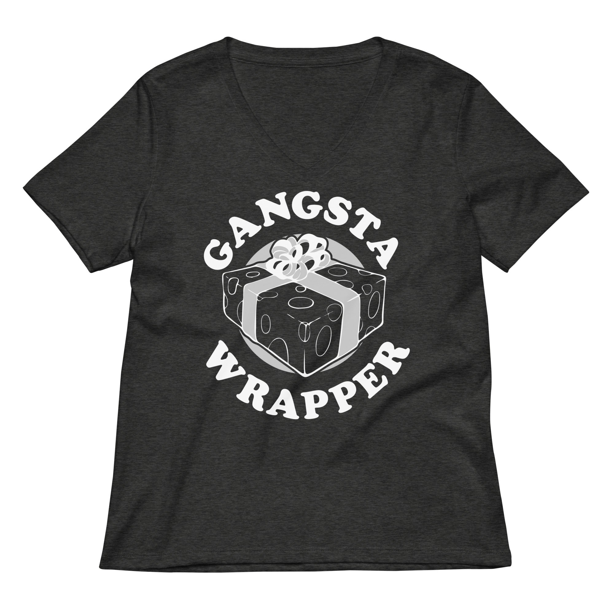 Gangsta Wrapper Women's V-Neck Tee Hoodie, Sweatshirt | CoreVibeTees.com (Image 3)