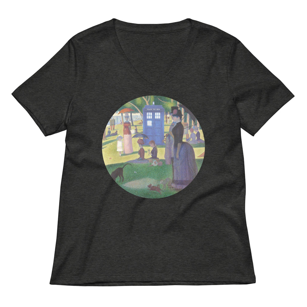 Tardis On La Grande Women's V-Neck Tee Hoodie, Sweatshirt | CoreVibeTees.com (Image 3)
