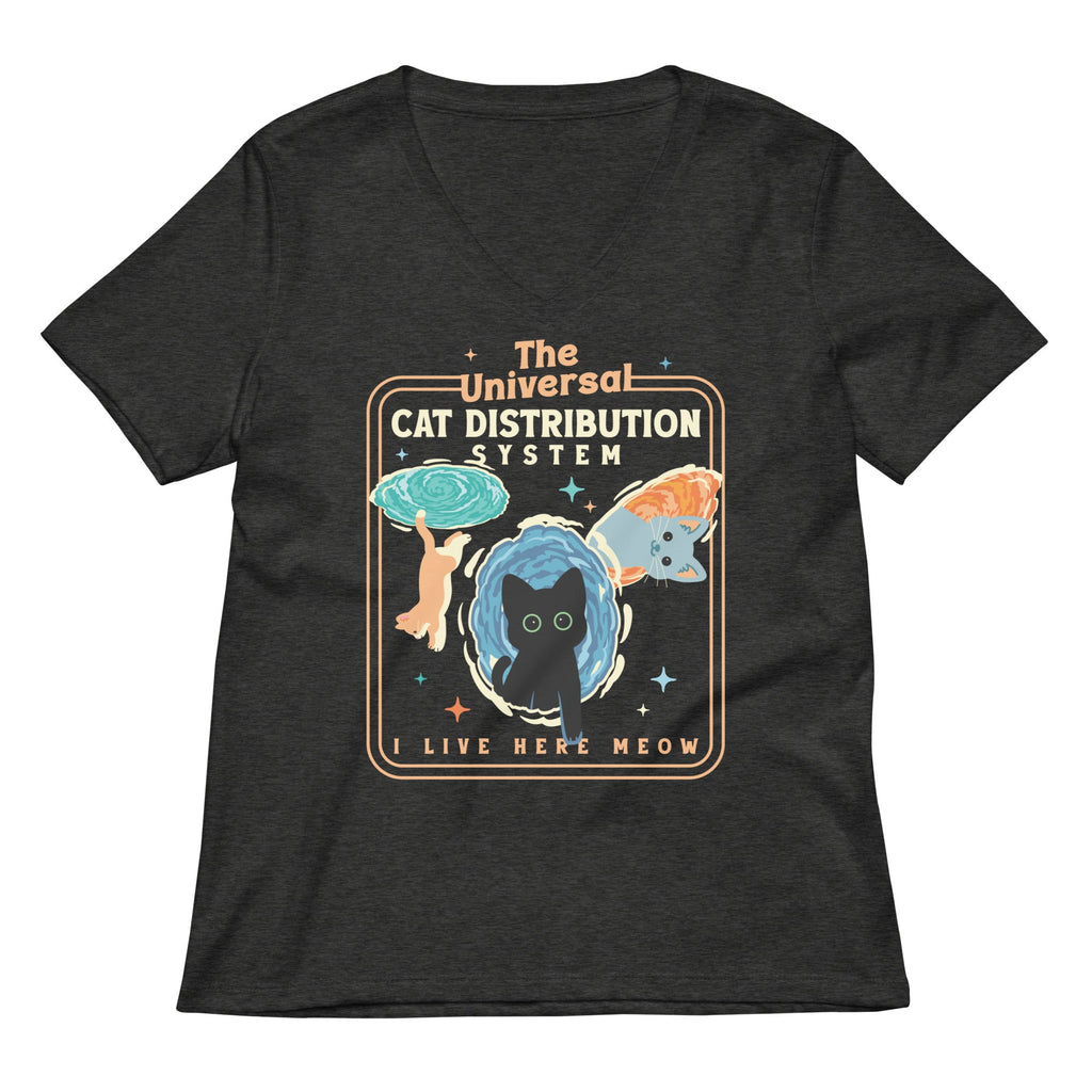 The Universal Cat Distribution System Women's V-Neck Tee Hoodie, Sweatshirt | CoreVibeTees.com (Image 3)