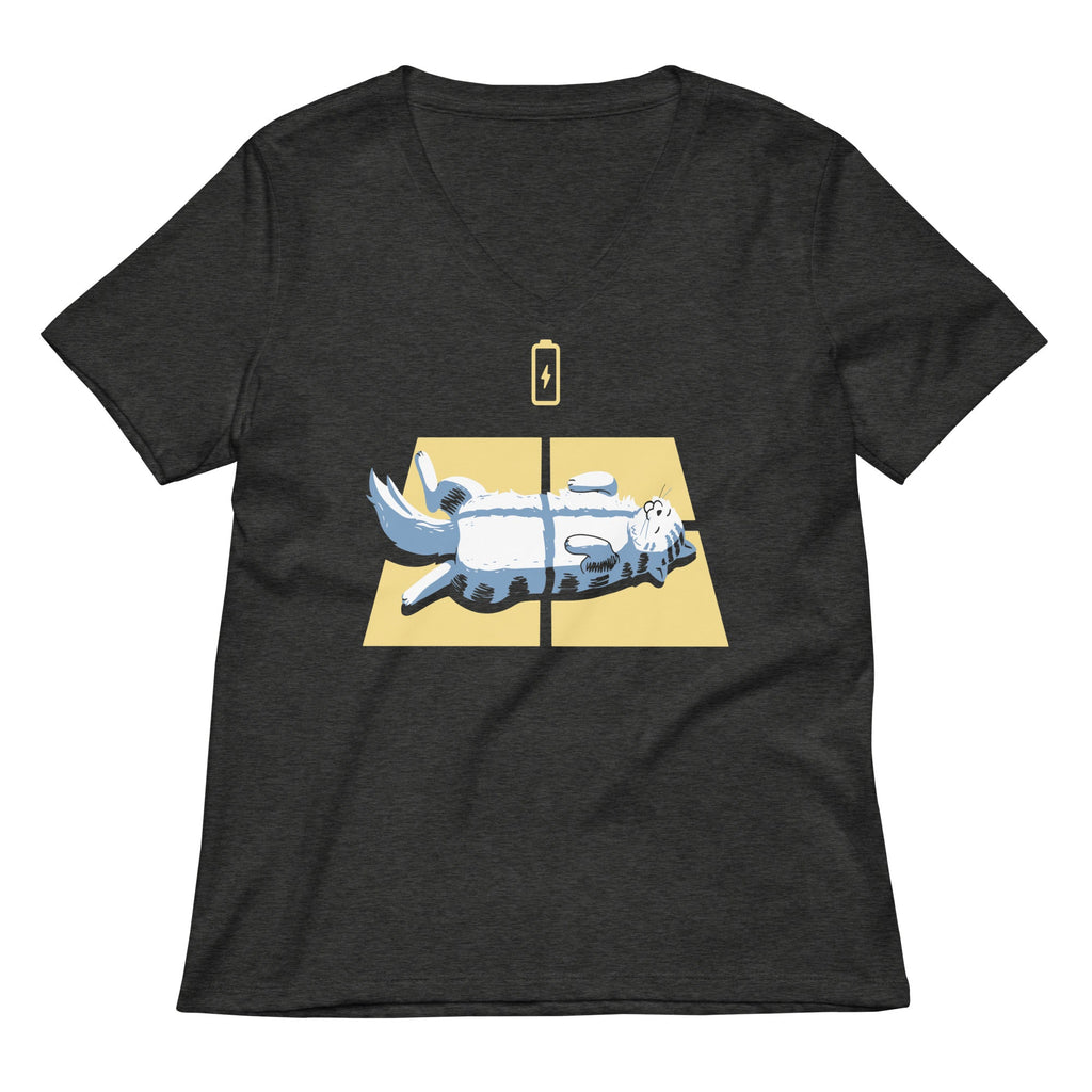 Solar Charging Women's V-Neck Tee Hoodie, Sweatshirt | CoreVibeTees.com (Image 3)