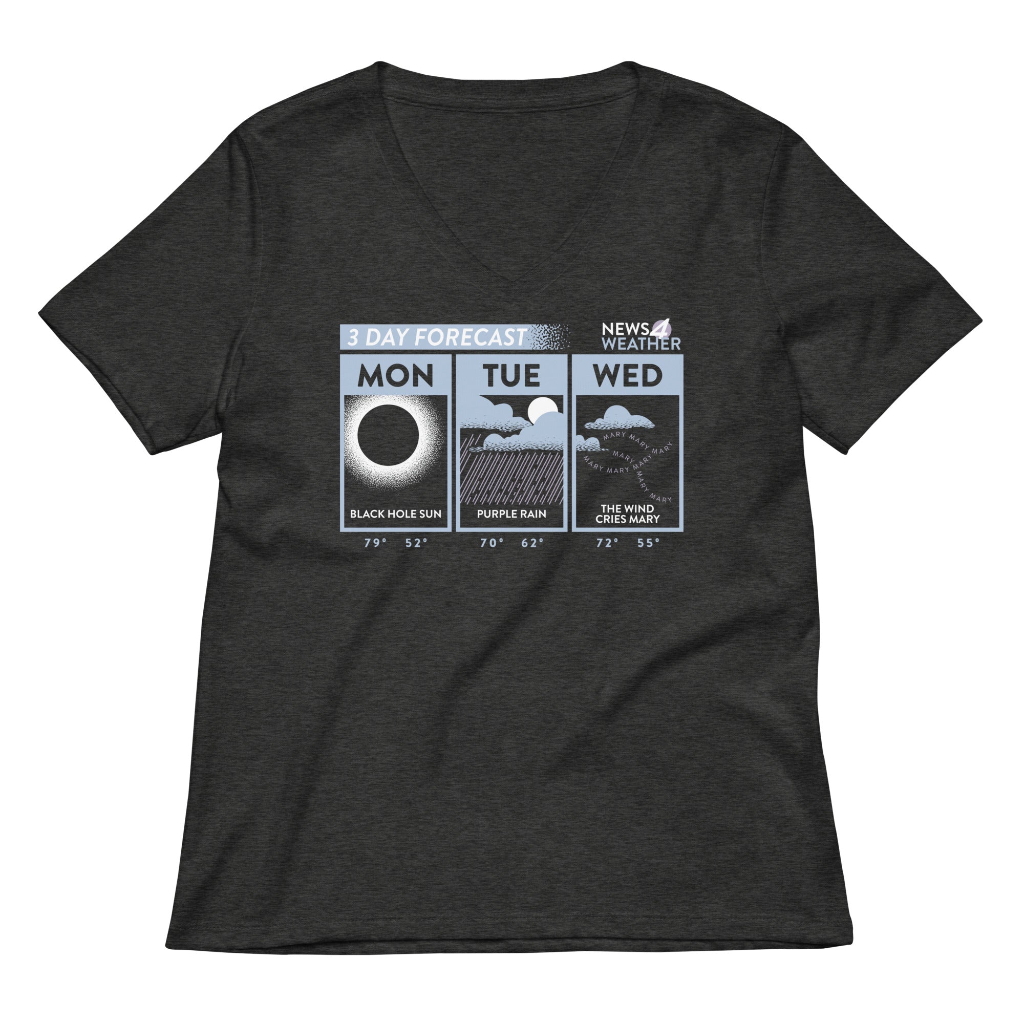 3 Day Forecast Women's V-Neck Tee Hoodie, Sweatshirt | CoreVibeTees.com (Image 3)