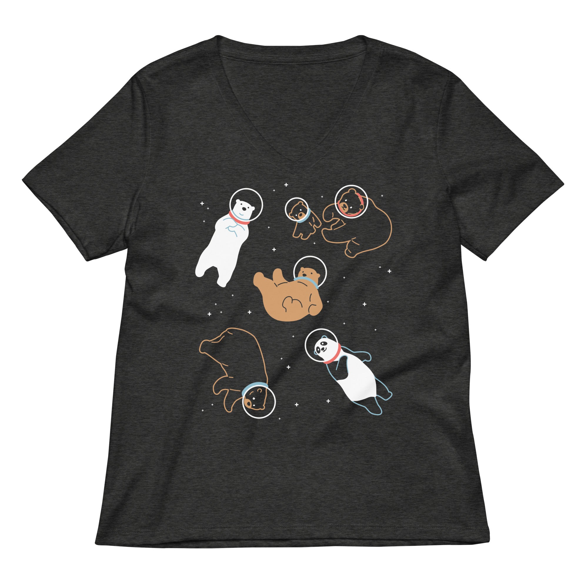 Bears In Space Women's V-Neck Tee Hoodie, Sweatshirt | CoreVibeTees.com (Image 3)