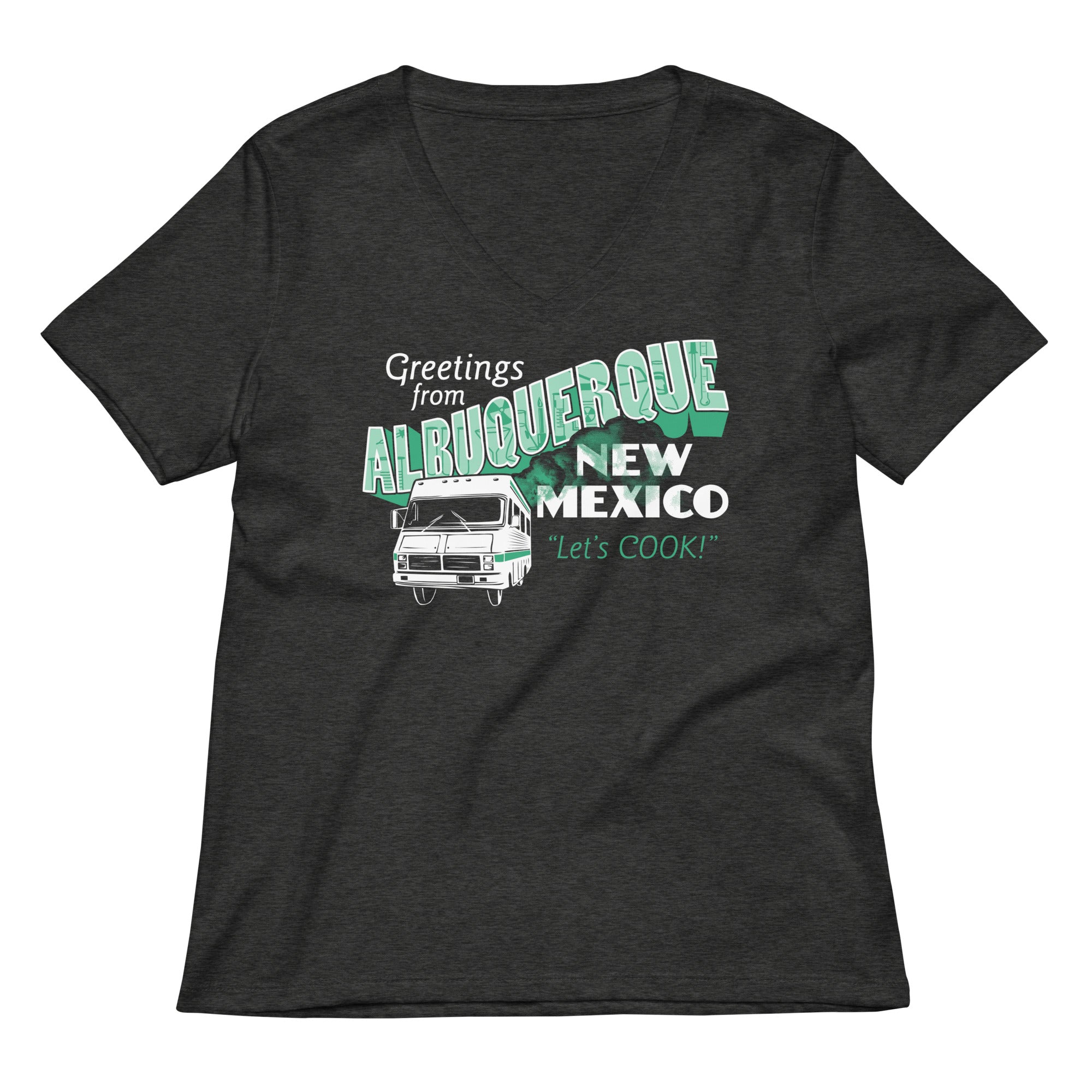 Greetings From Albuquerque Women's V-Neck Tee Hoodie, Sweatshirt | CoreVibeTees.com (Image 3)