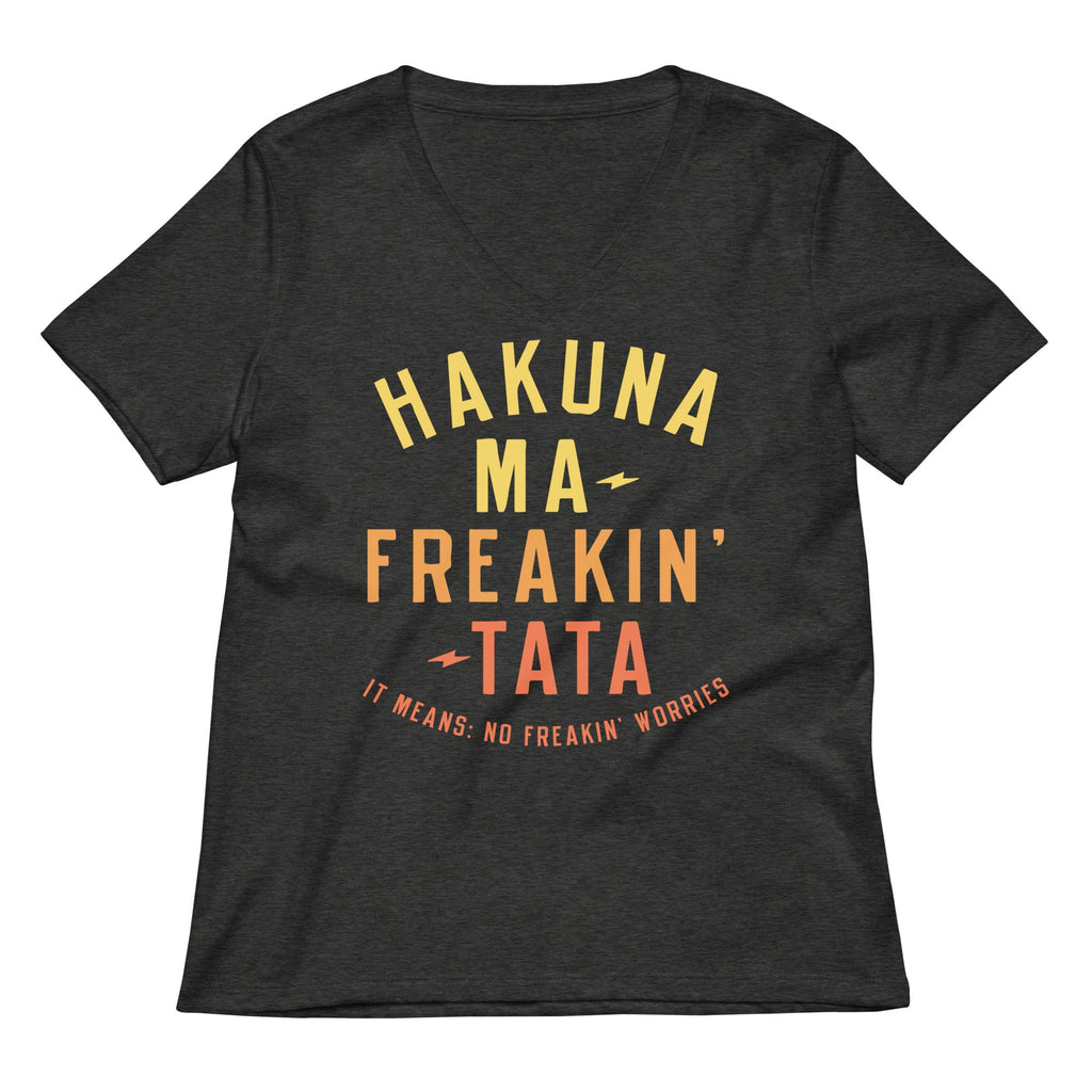 Hakuna Ma-Freakin-Tata Women's V-Neck Tee Hoodie, Sweatshirt | CoreVibeTees.com (Image 3)