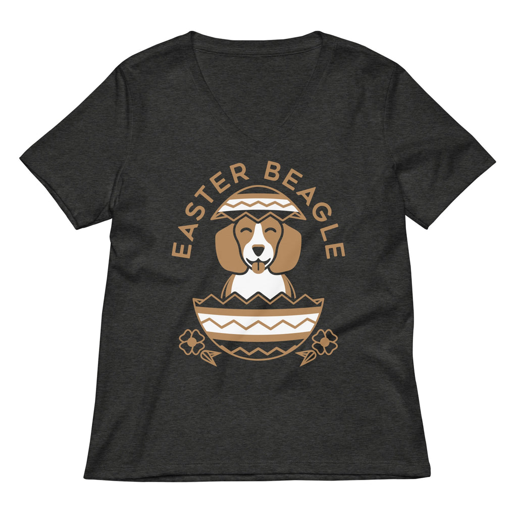 Easter Beagle Women's V-Neck Tee Hoodie, Sweatshirt | CoreVibeTees.com (Image 2)