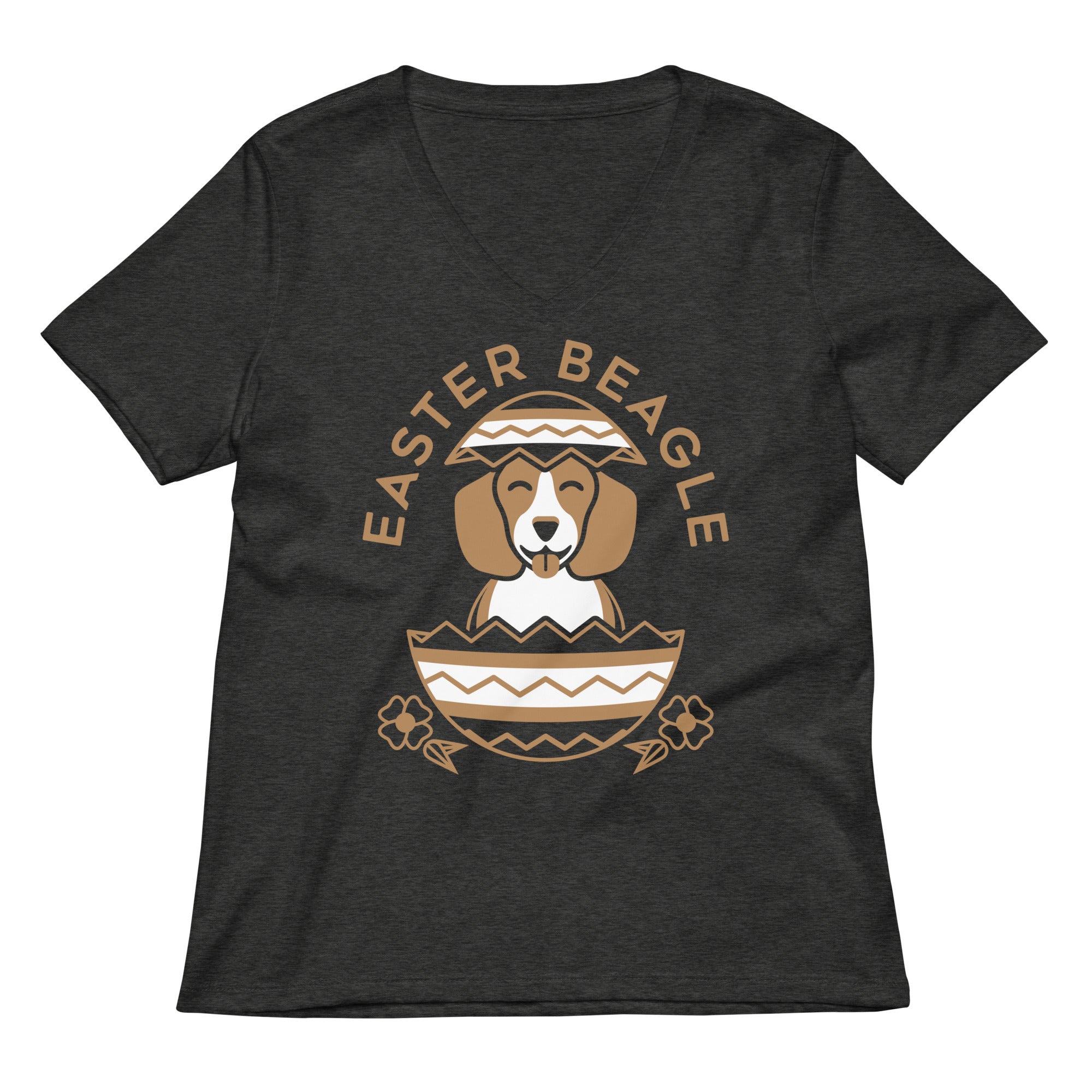 Easter Beagle Women's V-Neck Tee Hoodie, Sweatshirt | CoreVibeTees.com (Image 2)