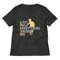 Cats Rule Everything Around Me Women's V-Neck Tee Hoodie, Sweatshirt | CoreVibeTees.com (Image 1)