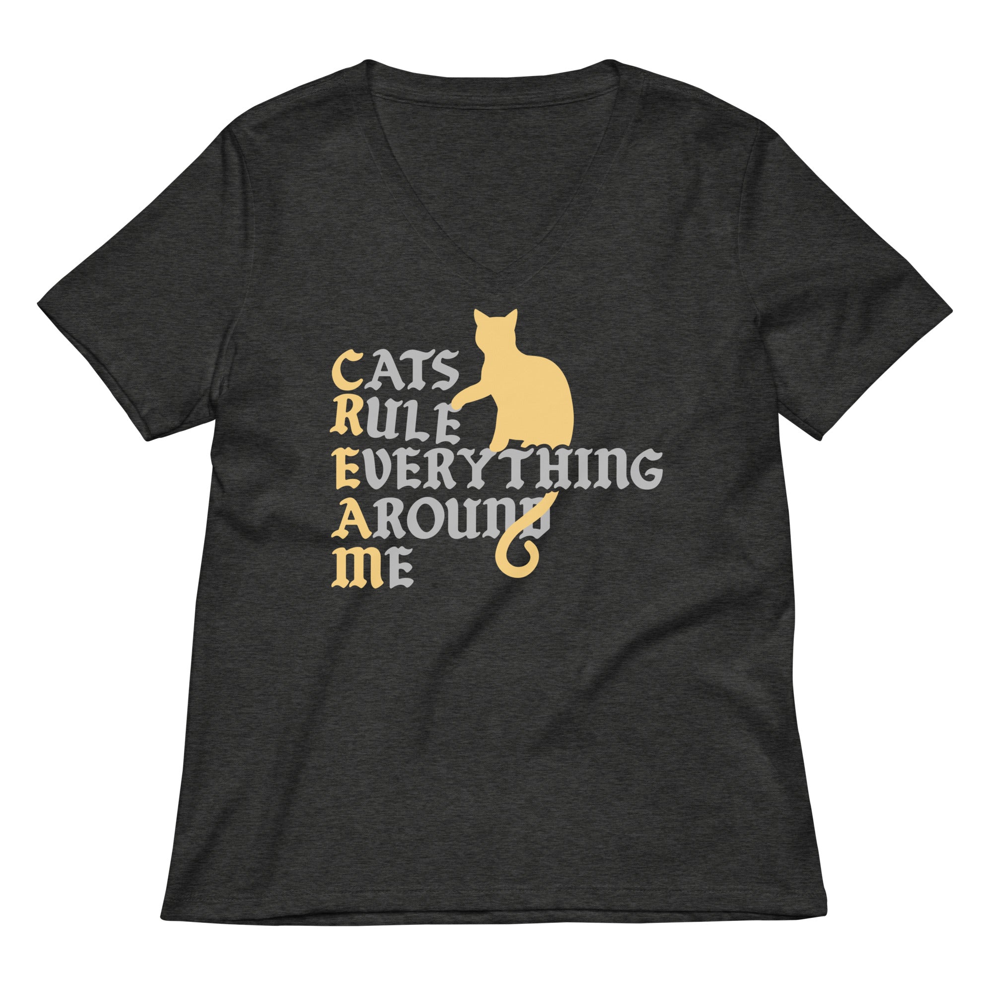 Cats Rule Everything Around Me Women's V-Neck Tee Hoodie, Sweatshirt | CoreVibeTees.com (Image 1)