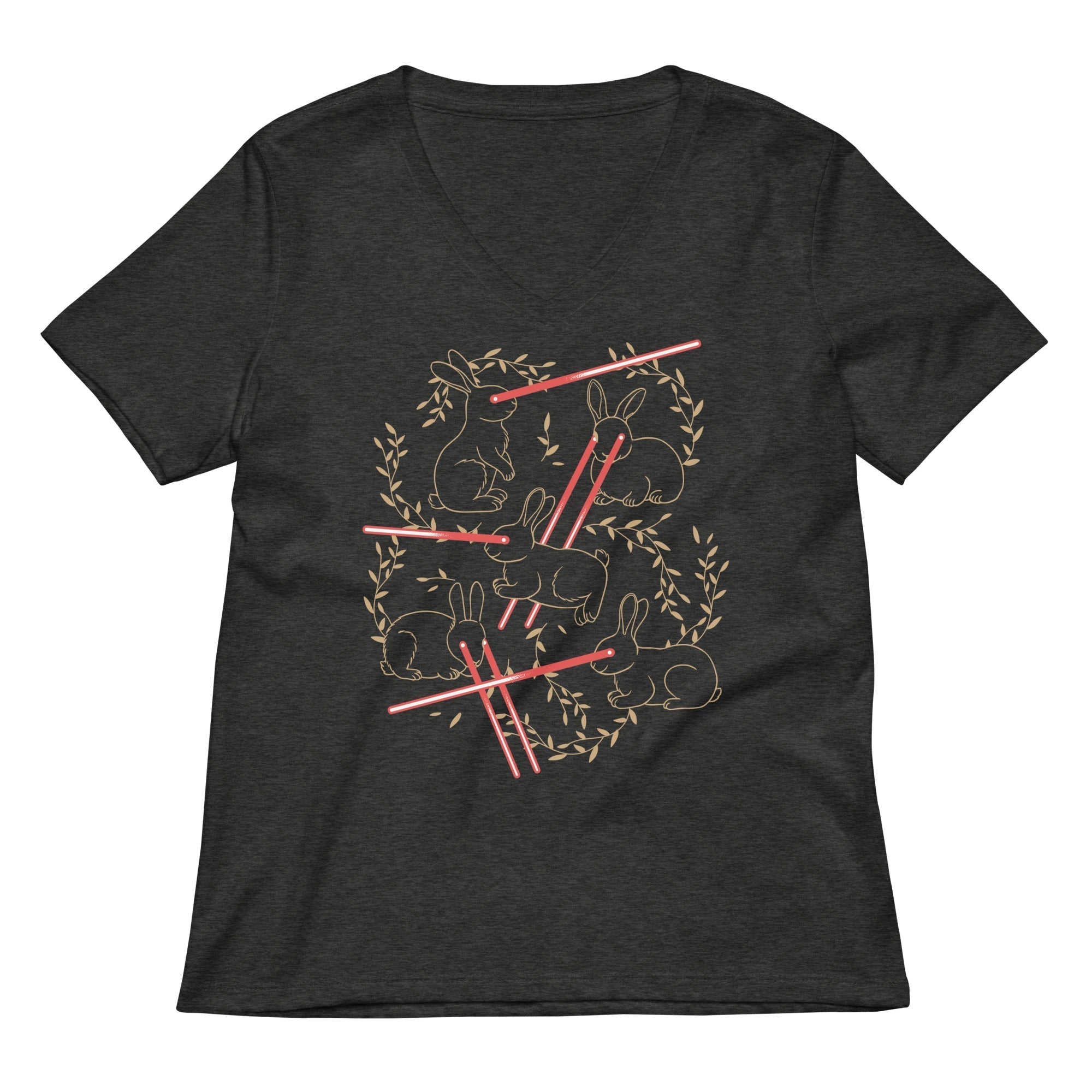 Laser Buns Women's V-Neck Tee Hoodie, Sweatshirt | CoreVibeTees.com (Image 3)