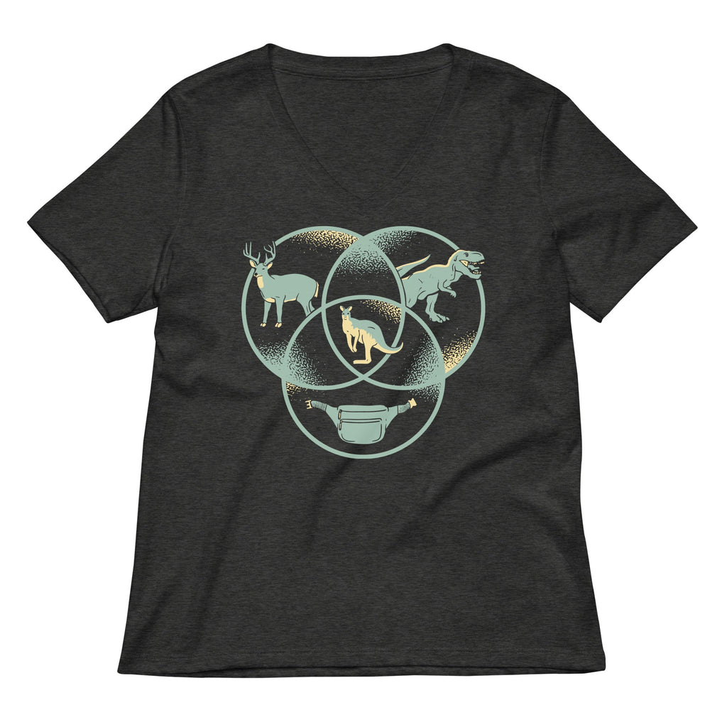 Kangaroo Venn Diagram Women's V-Neck Tee Hoodie, Sweatshirt | CoreVibeTees.com (Image 3)