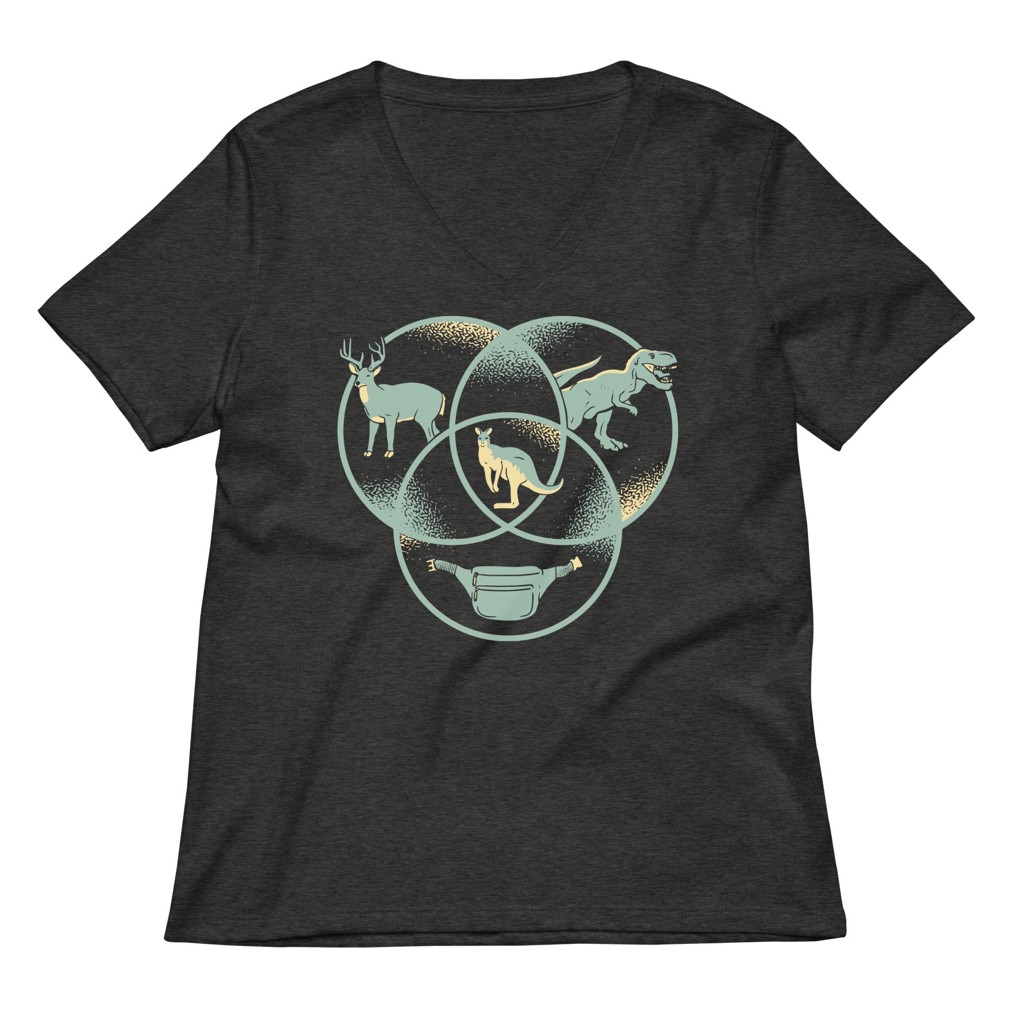 Kangaroo Venn Diagram Women's V-Neck Tee Hoodie, Sweatshirt | CoreVibeTees.com (Image 3)