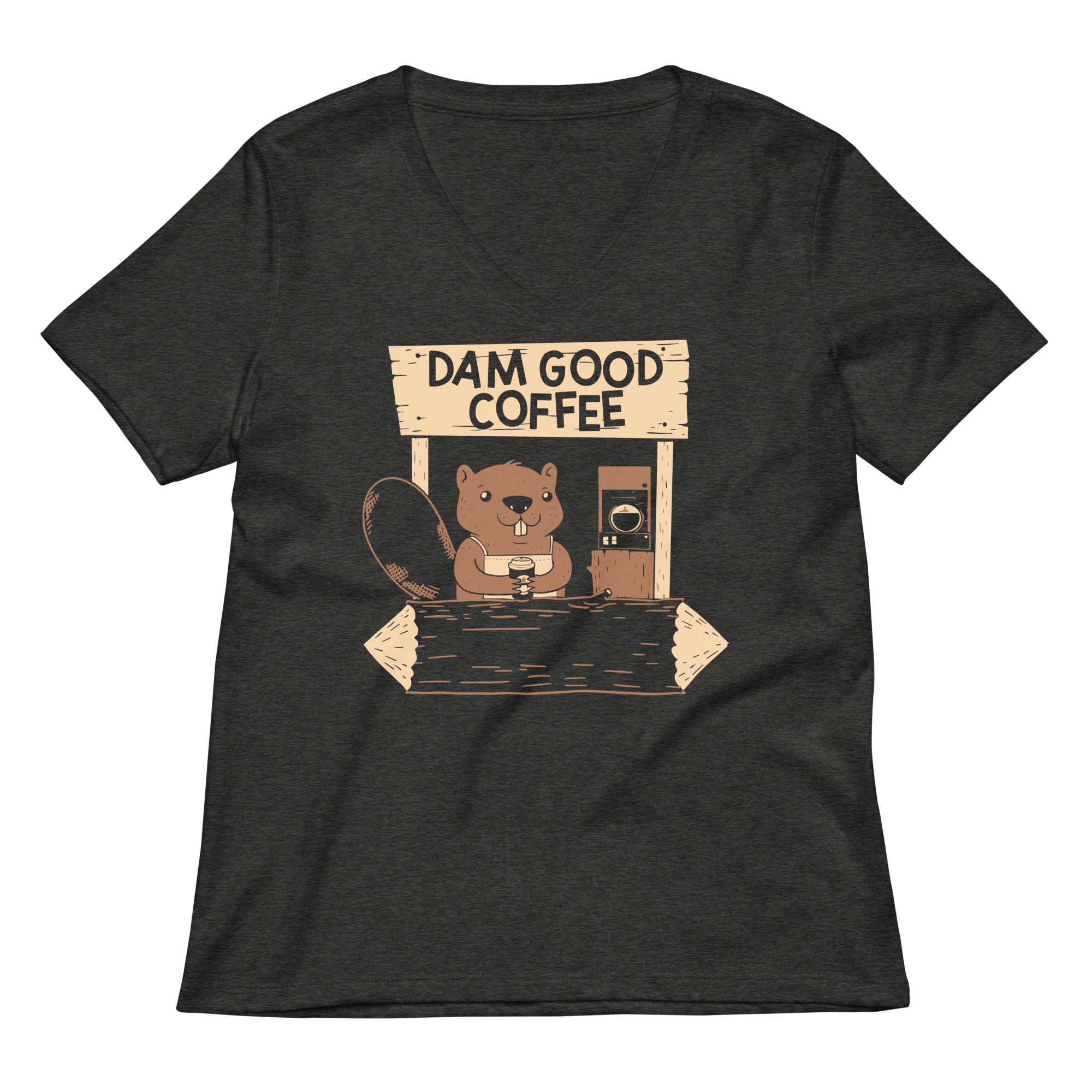 Dam Good Coffee Women's V-Neck Tee Hoodie, Sweatshirt | CoreVibeTees.com (Image 3)