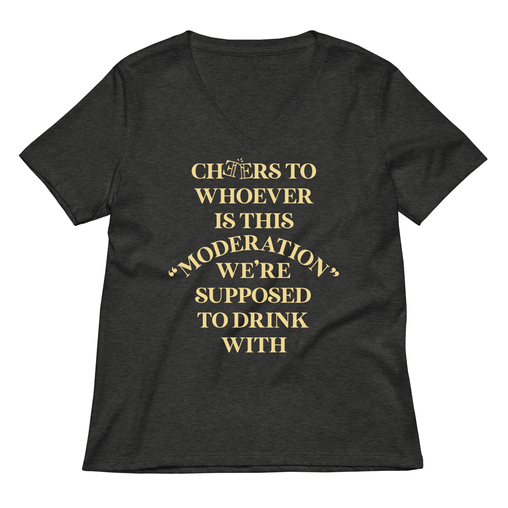 Cheers To Whoever Is This Moderation Women's V-Neck Tee Hoodie, Sweatshirt | CoreVibeTees.com (Image 3)