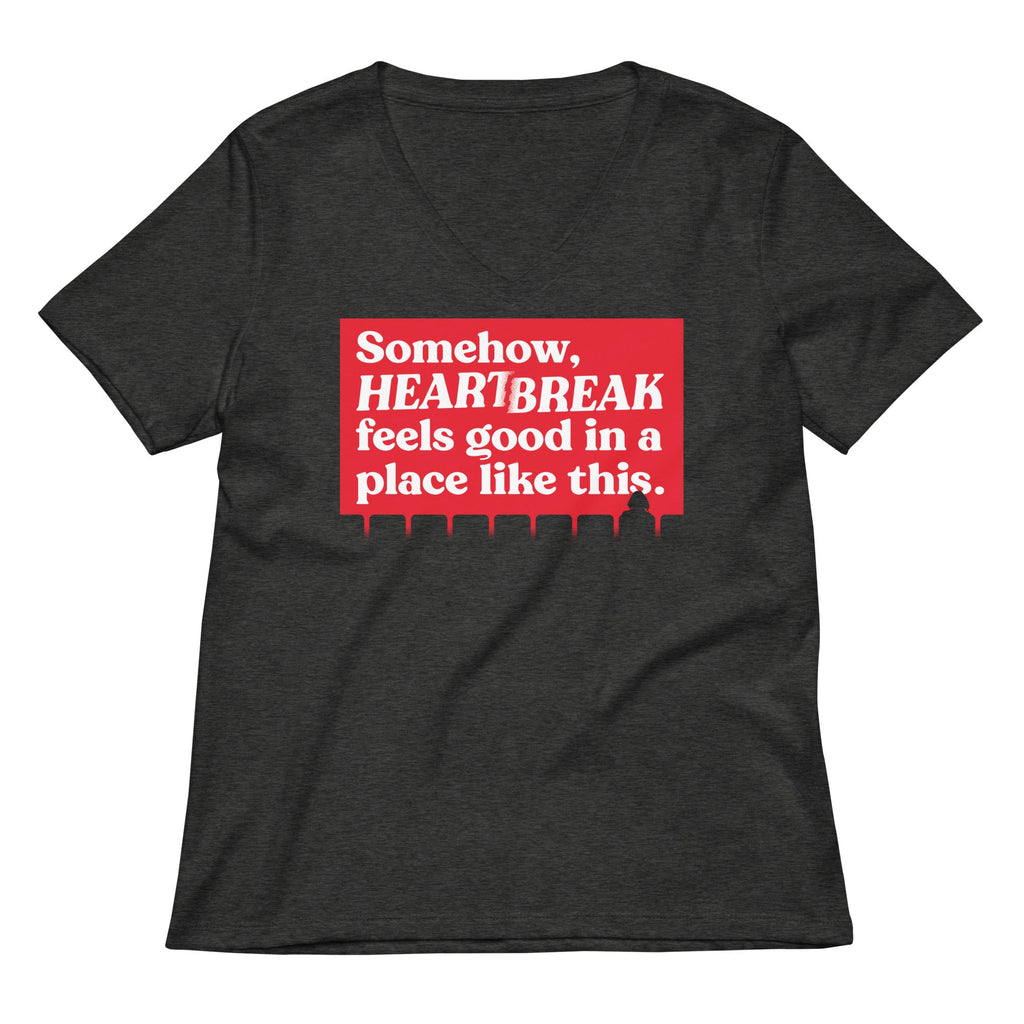 Somehow, Heartbreak Feels Good Women's V-Neck Tee Hoodie, Sweatshirt | CoreVibeTees.com (Image 3)