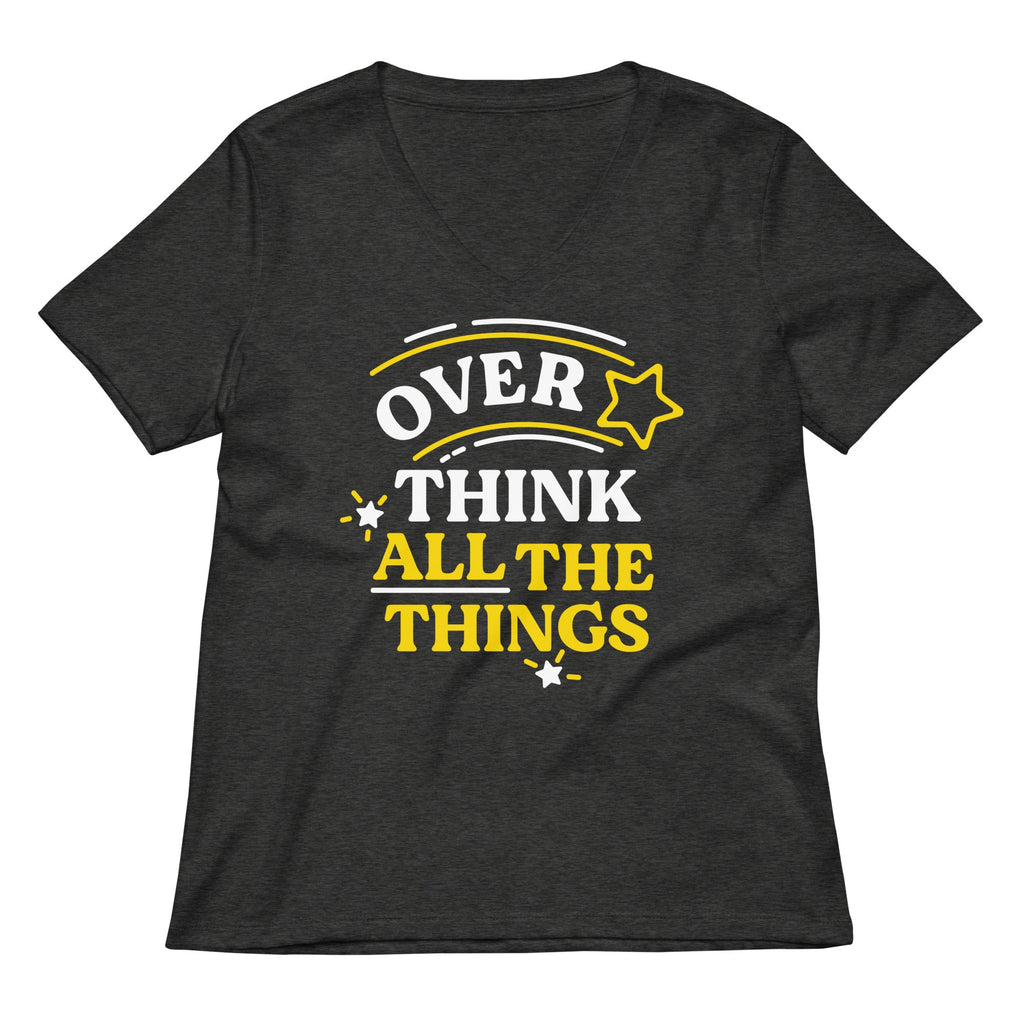 Over Think All The Things Women's V-Neck Tee Hoodie, Sweatshirt | CoreVibeTees.com (Image 3)