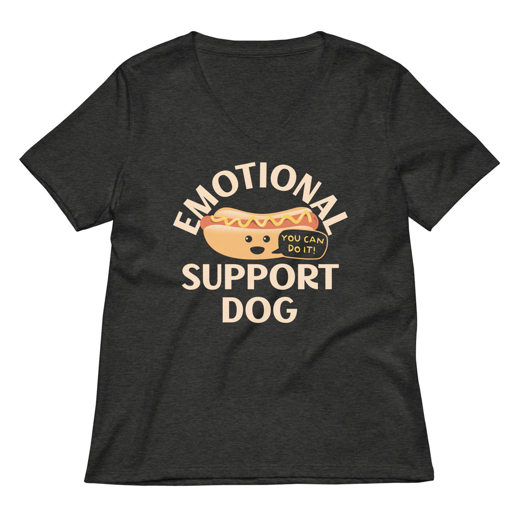 Emotional Support Dog Women's V-Neck Tee Hoodie, Sweatshirt | CoreVibeTees.com (Image 3)