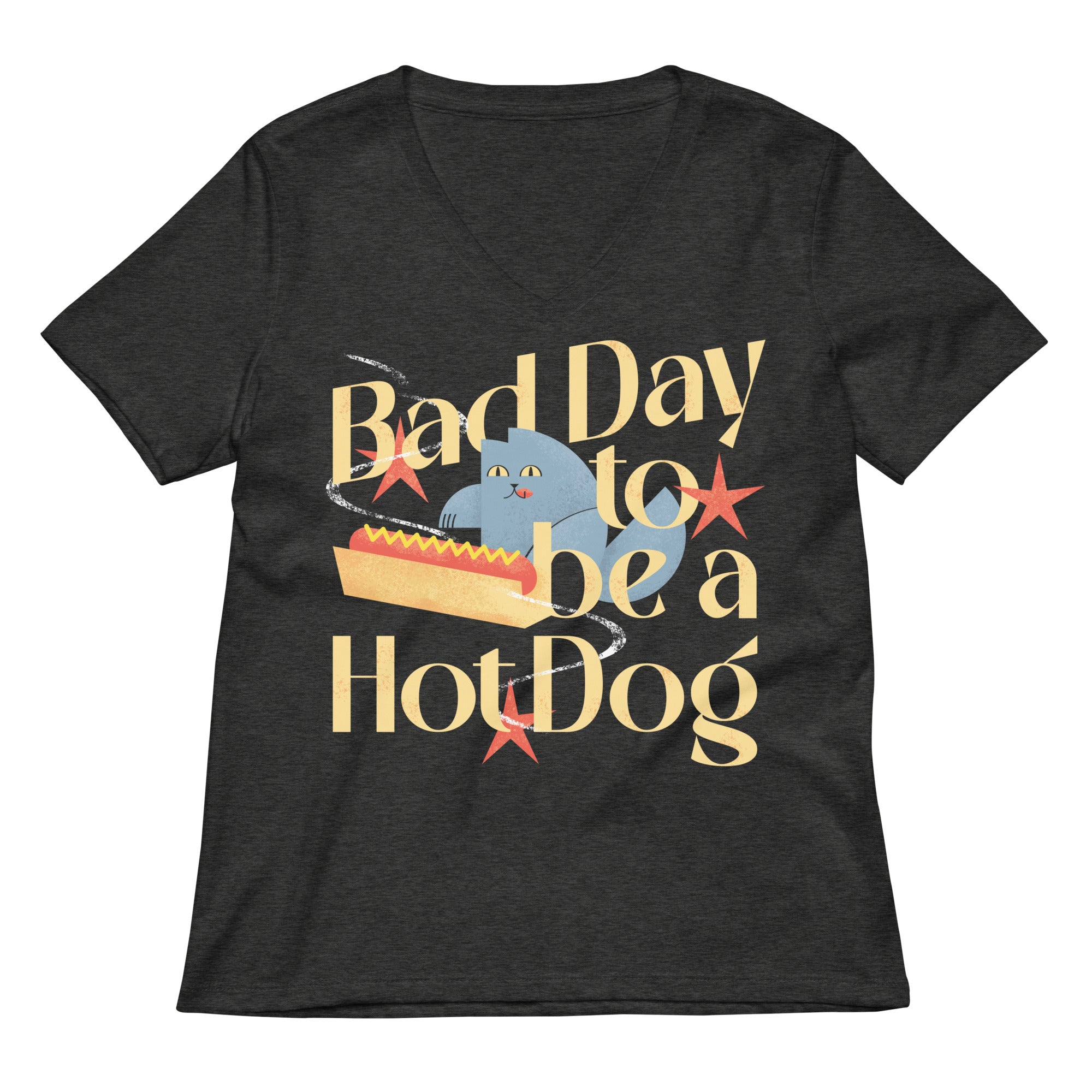 Bad Day To Be A Hot Dog Women's V-Neck Tee