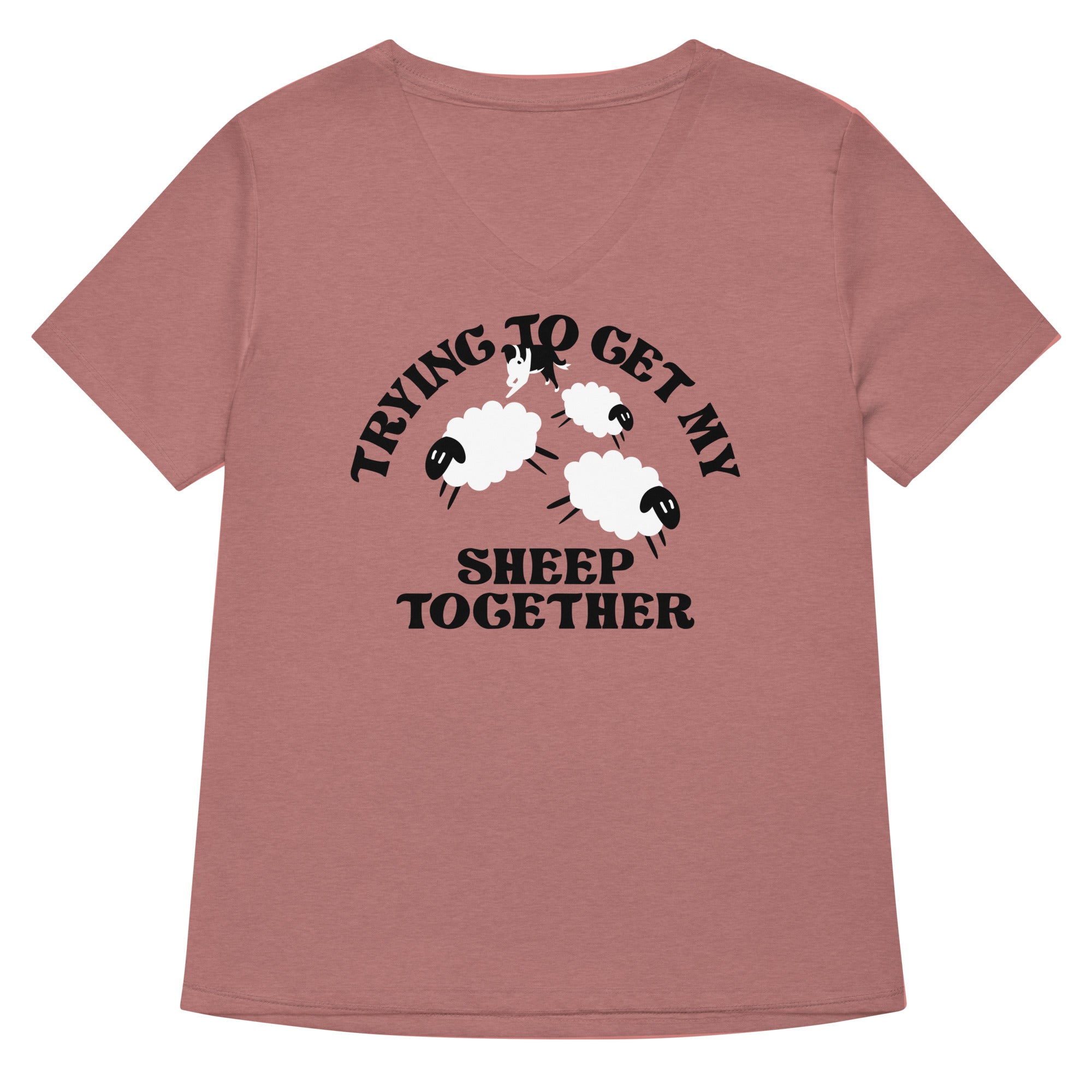 Trying To Get My Sheep Together Women's V-Neck Tee Hoodie, Sweatshirt | CoreVibeTees.com (Image 2)