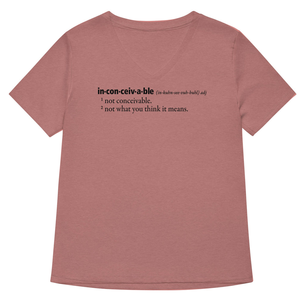 Inconceivable Definition Women's V-Neck Tee Hoodie, Sweatshirt | CoreVibeTees.com (Image 2)