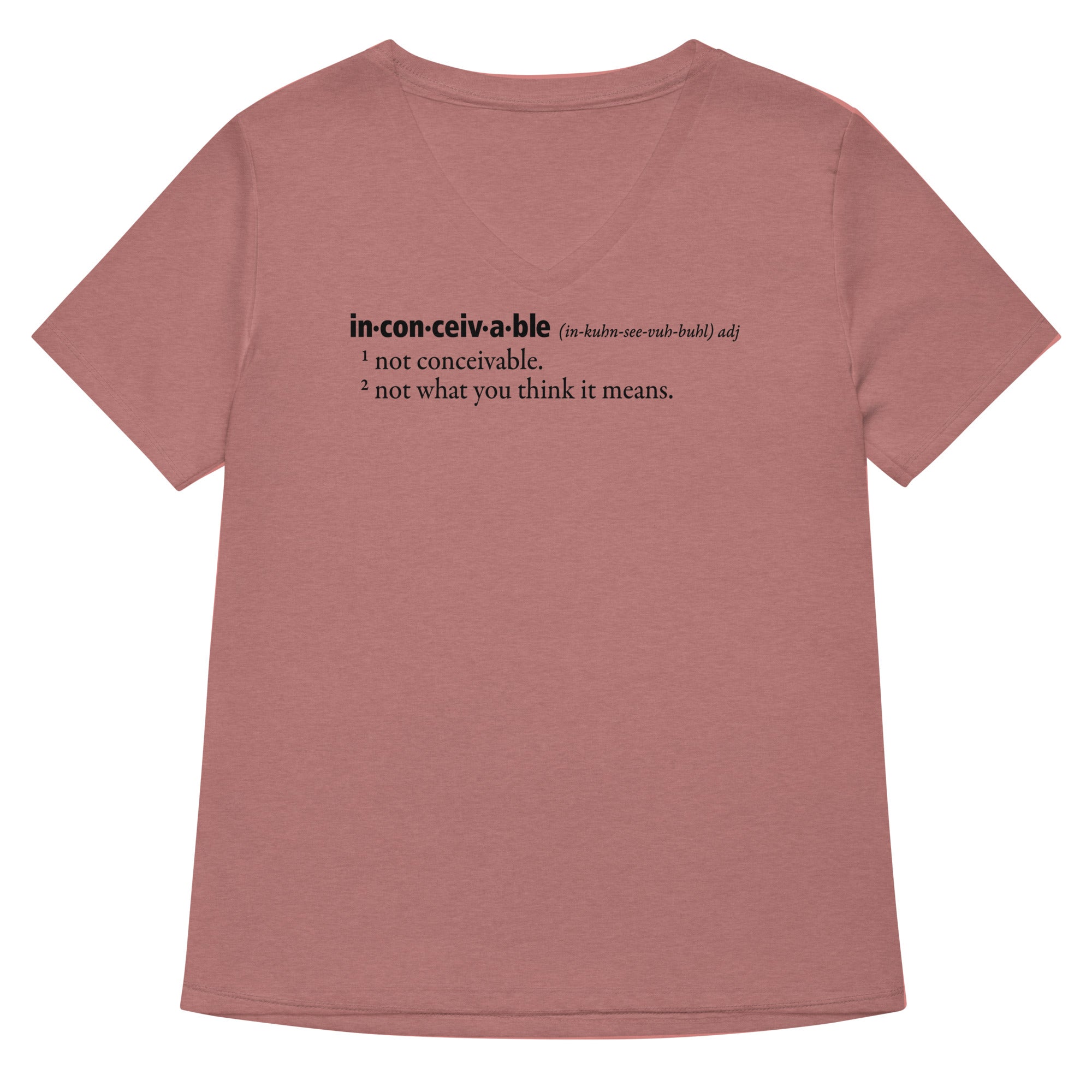 Inconceivable Definition Women's V-Neck Tee Hoodie, Sweatshirt | CoreVibeTees.com (Image 2)